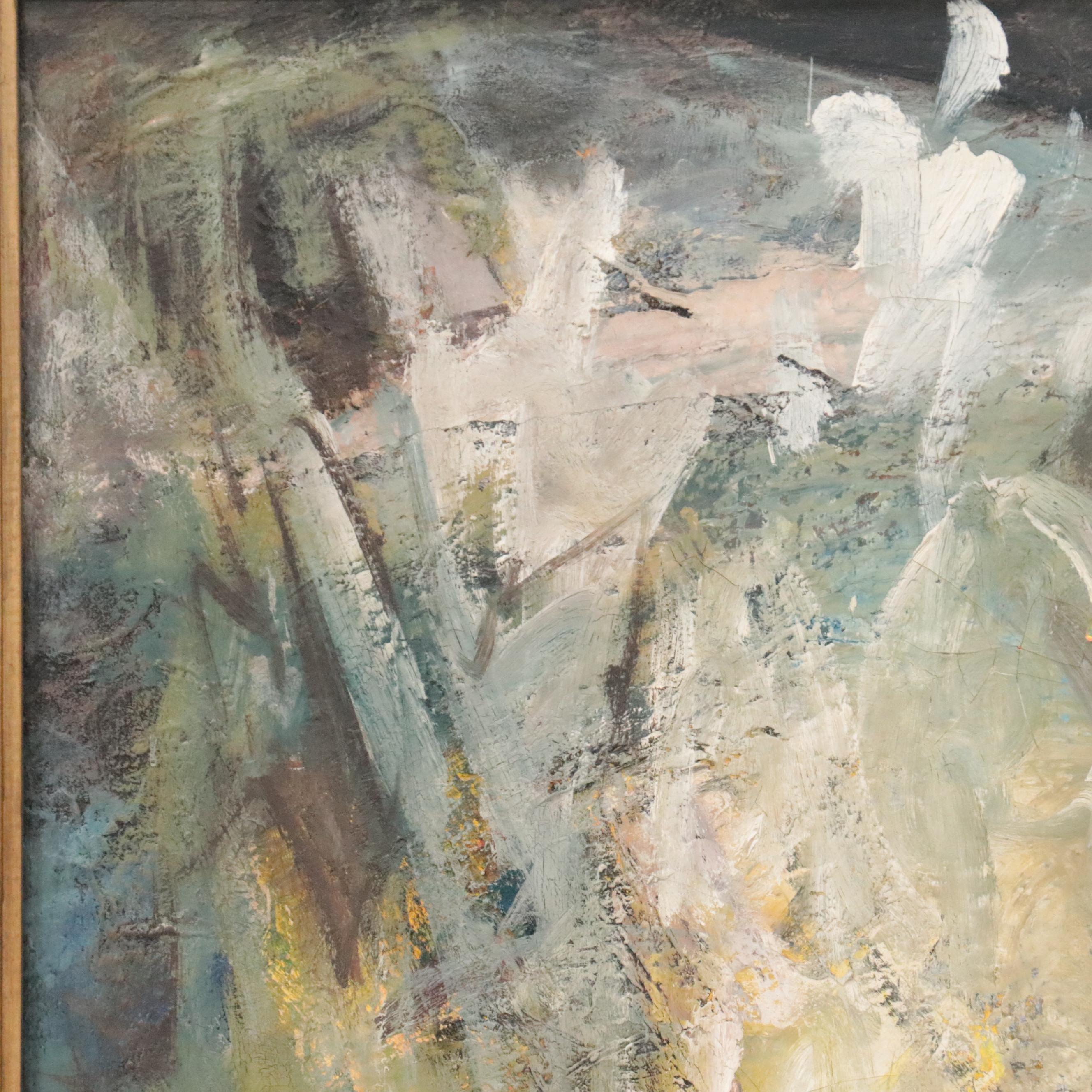 Ella Stewart-Clayburn Abstract Oil Painting, Mid-20th Century