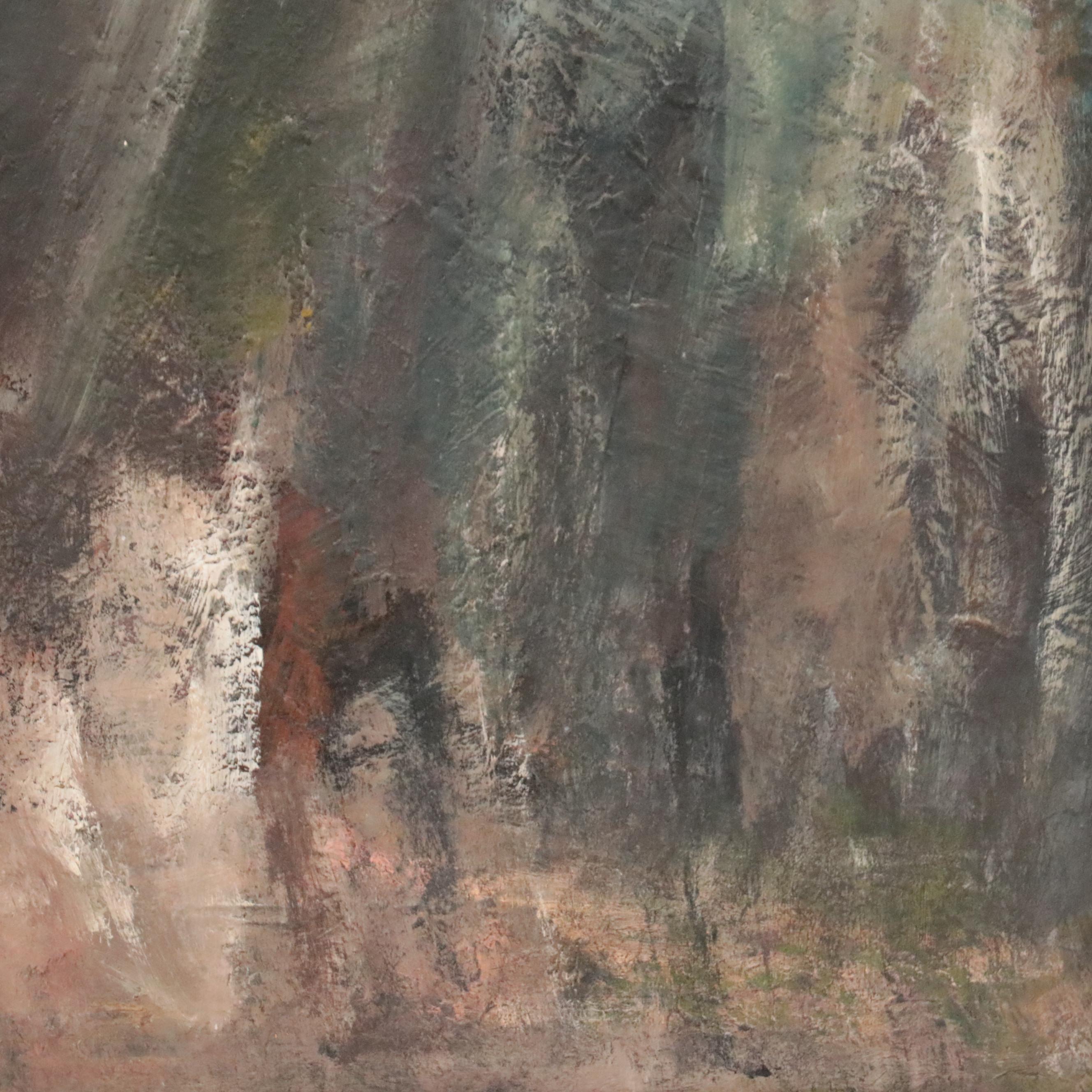 Ella Stewart-Clayburn Abstract Oil Painting, Mid-20th Century