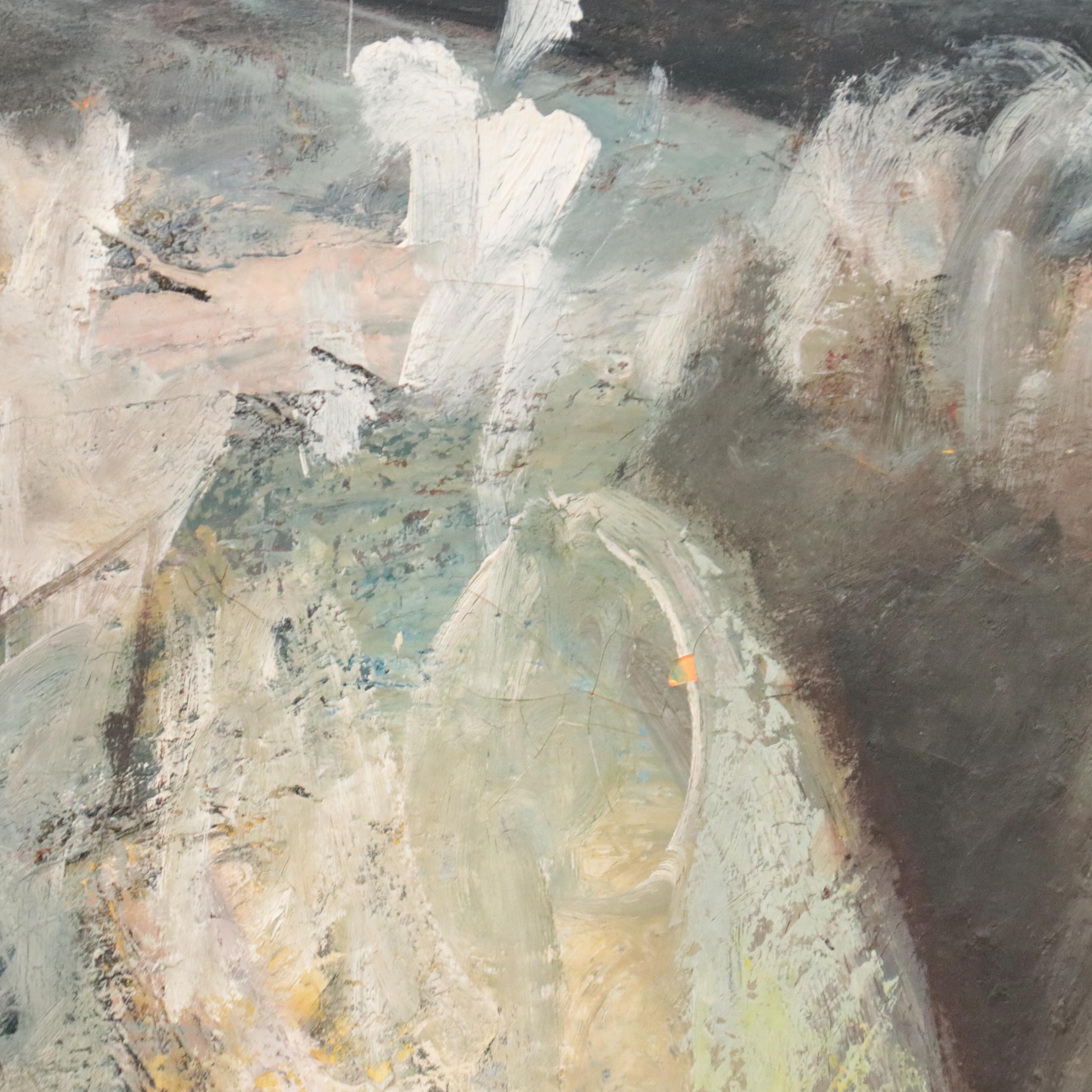 Ella Stewart-Clayburn Abstract Oil Painting, Mid-20th Century