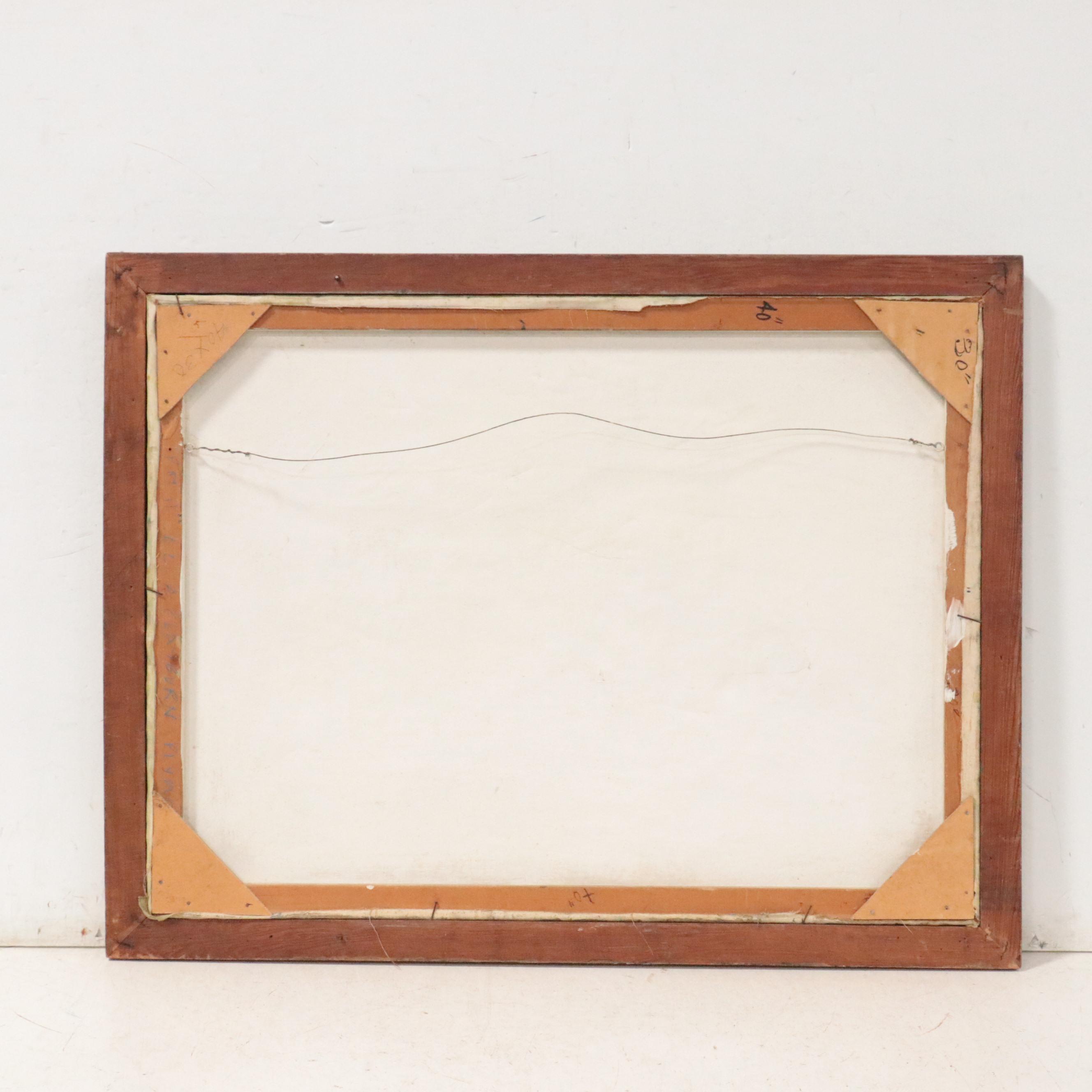 Ella Stewart-Clayburn Abstract Oil Painting, Mid-20th Century