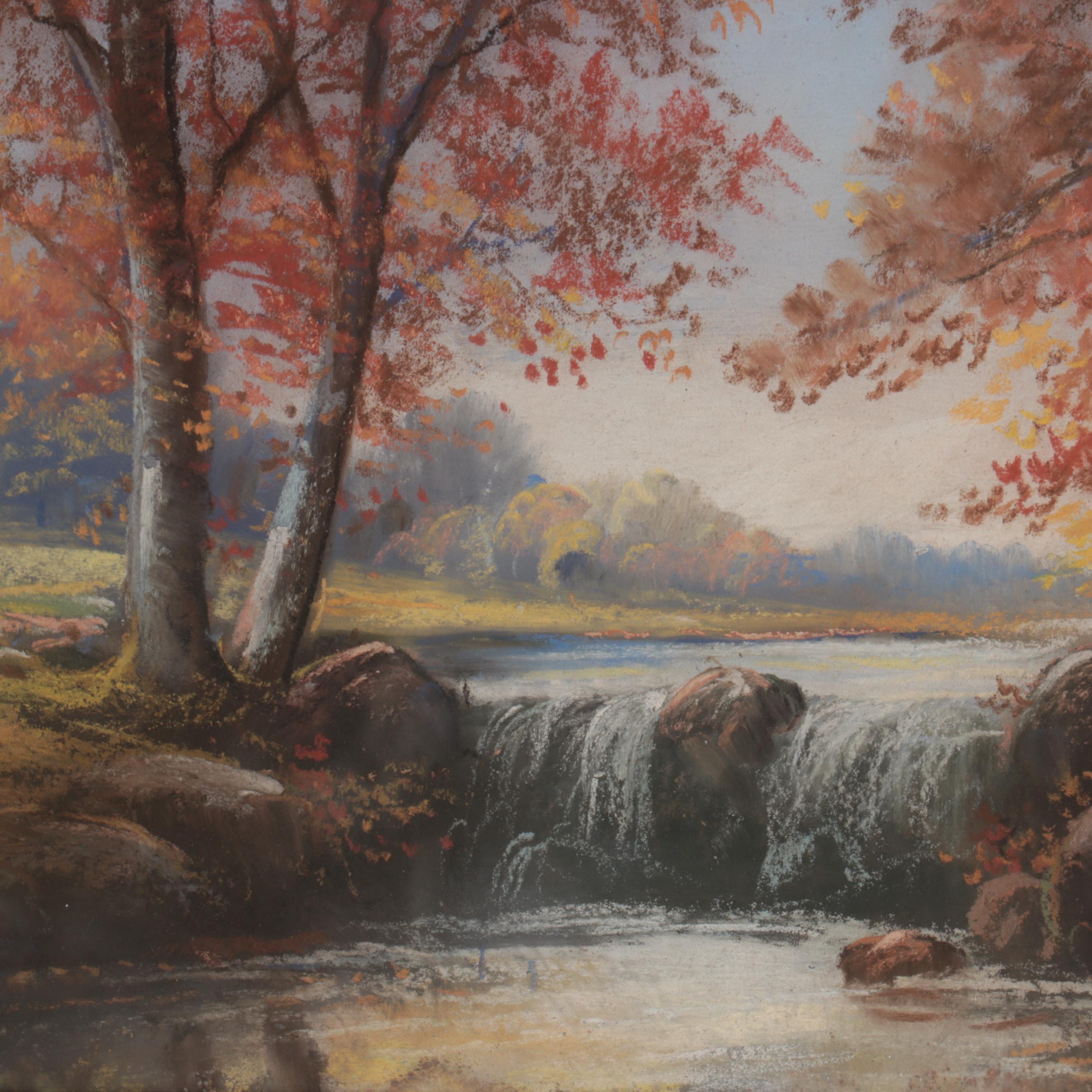 Autumn Landscape Pastel Drawing