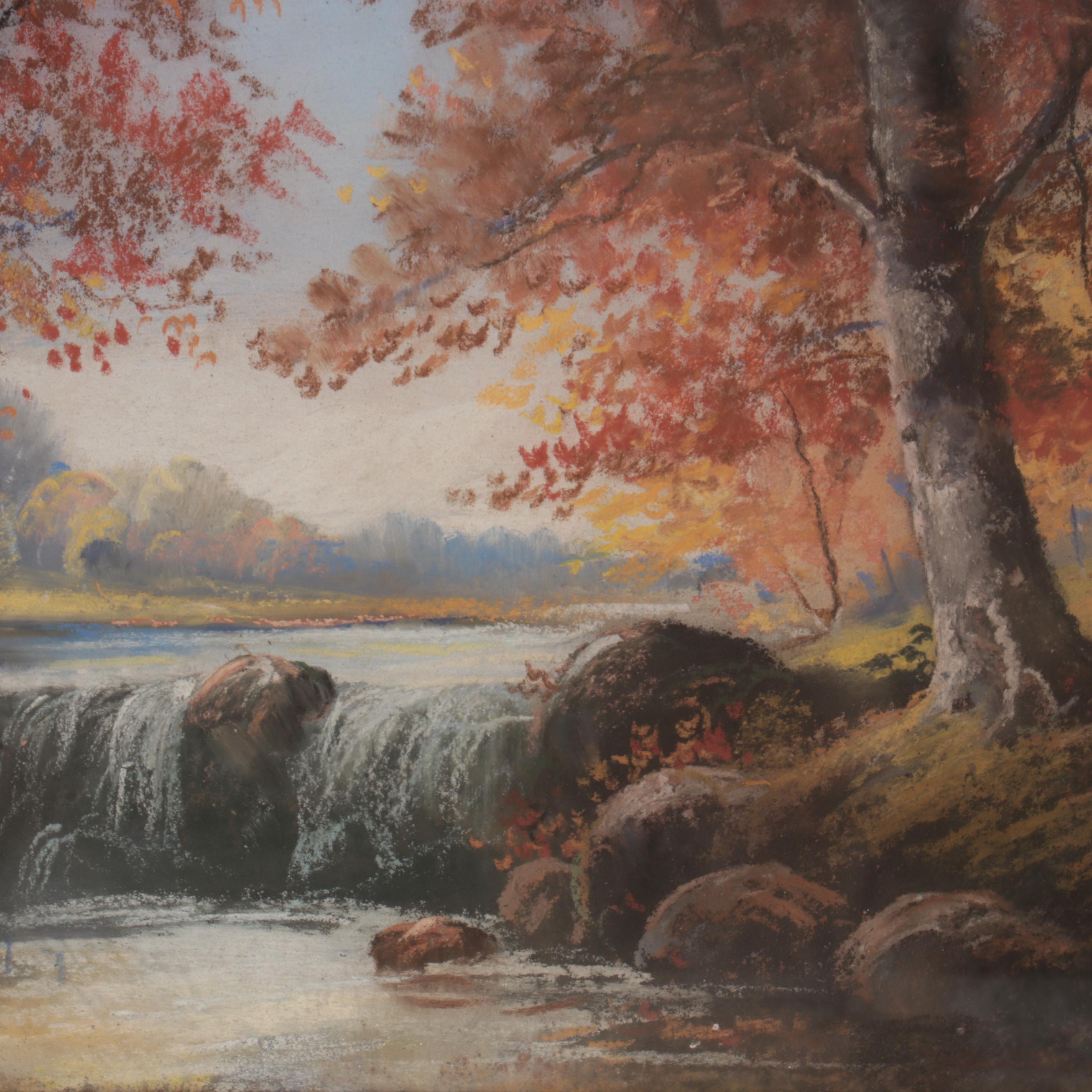 Autumn Landscape Pastel Drawing