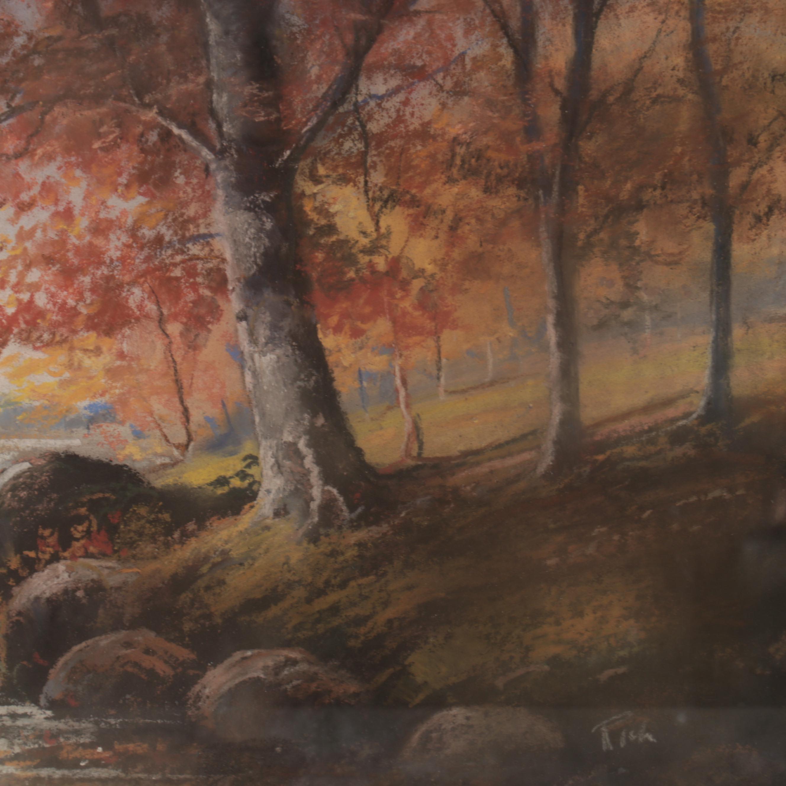 Autumn Landscape Pastel Drawing