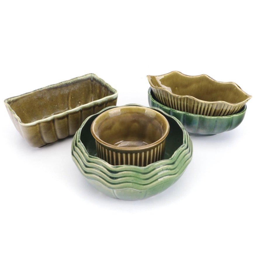 McCoy and Others Glazed Ceramic Planters, Mid-20th Century