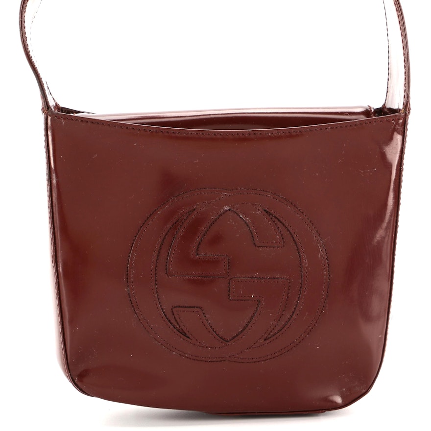 Gucci Interlocking GG Handbag in Russet Glazed Leather