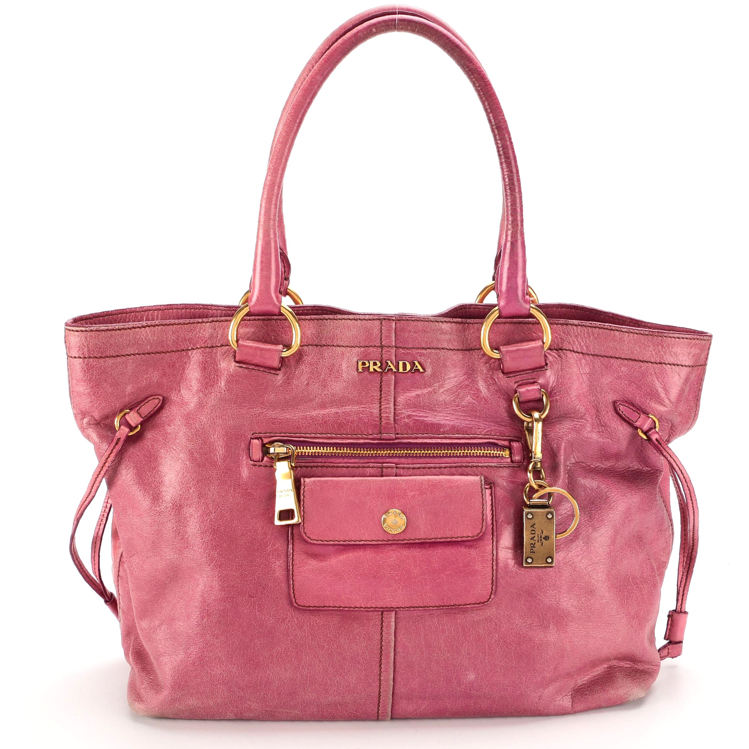 Prada Pink Vitello Leather Tote