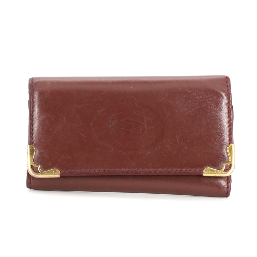 Cartier Four-Key Holder Case in Burgundy Leather