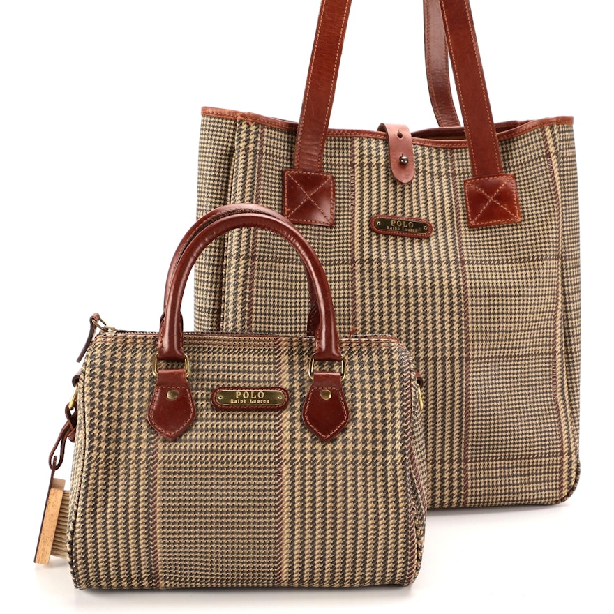 Polo Ralph Lauren Boston Bag and Tote in Glen Check Coated Canvas