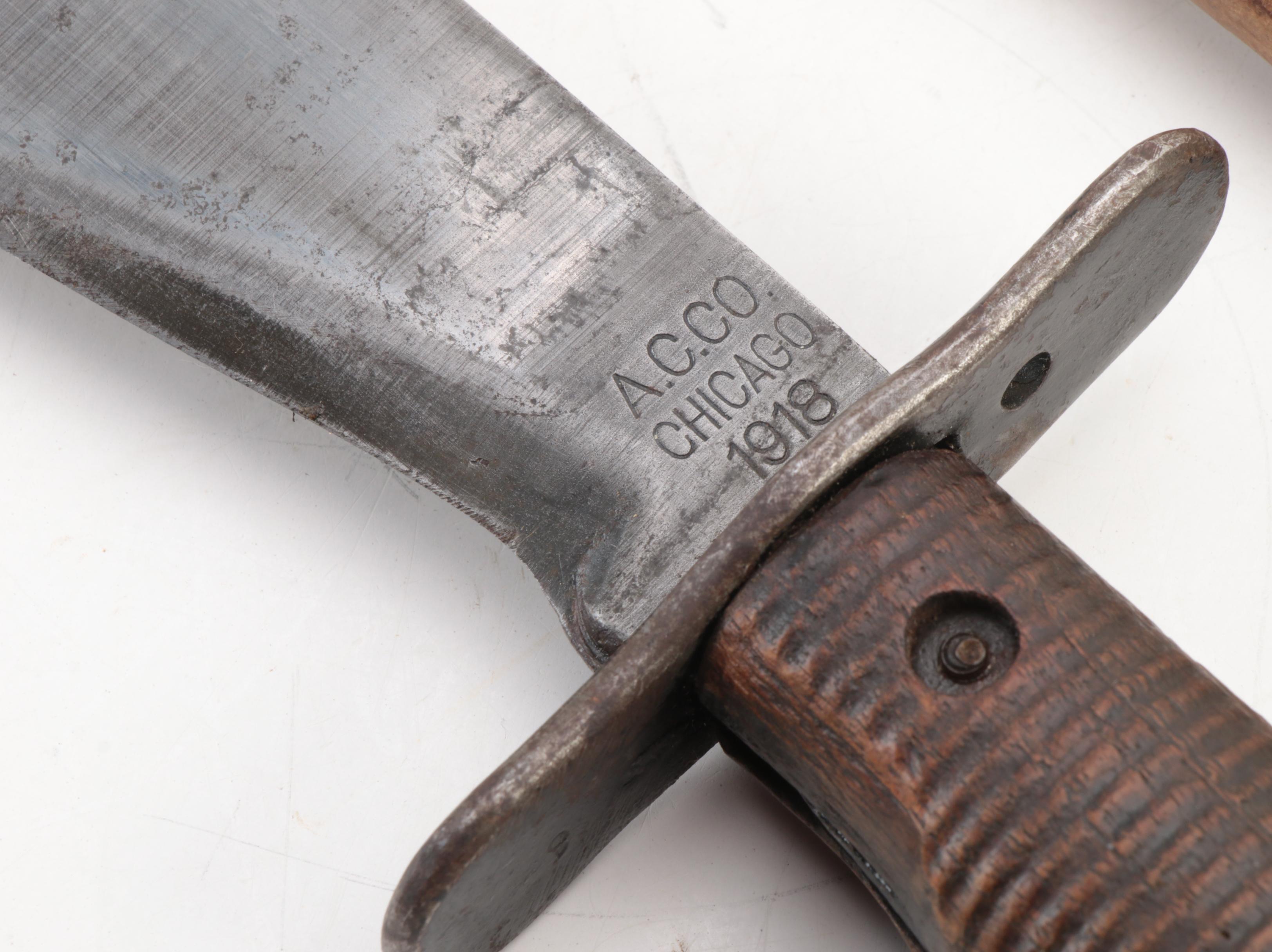 Brauer Bros WWI Bolo Knife and WWII M8A1 Bayonet