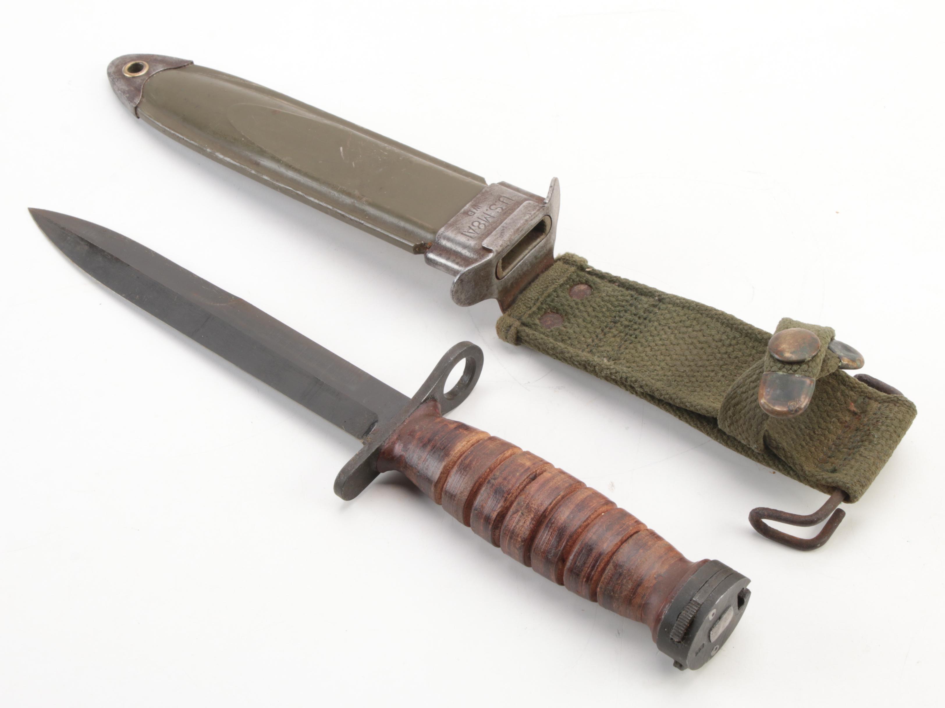 Brauer Bros WWI Bolo Knife and WWII M8A1 Bayonet