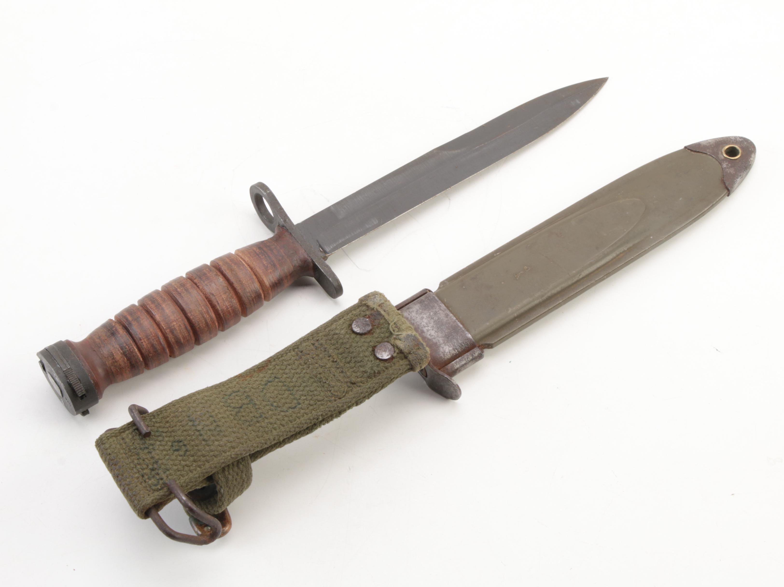 Brauer Bros WWI Bolo Knife and WWII M8A1 Bayonet