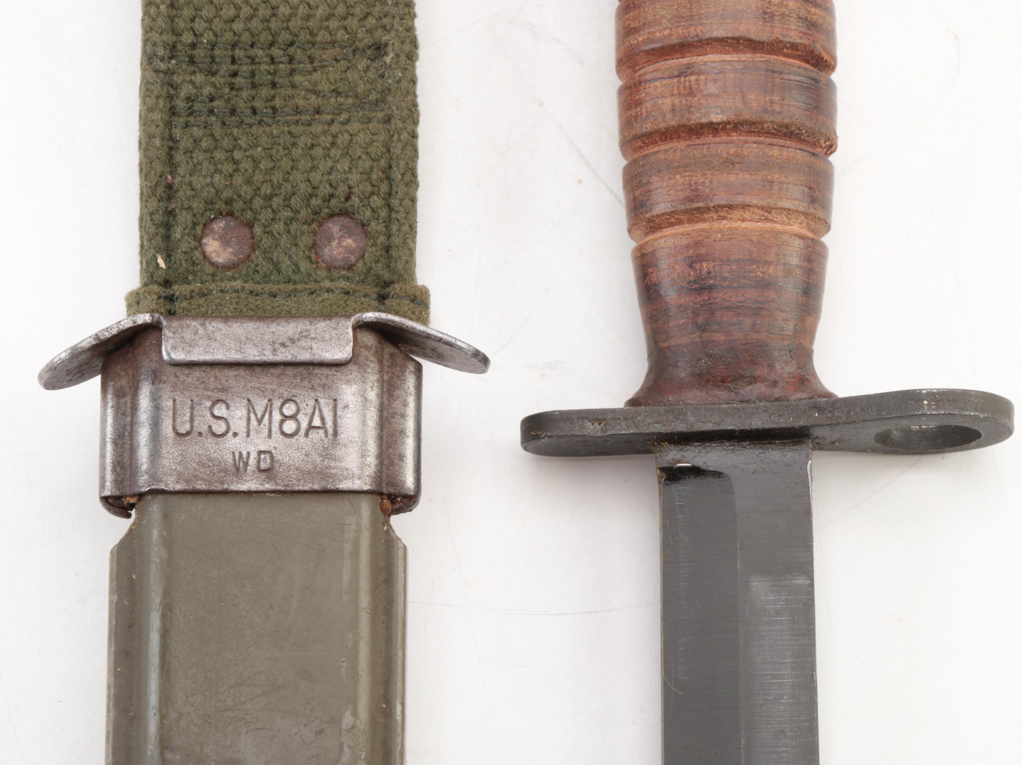 Brauer Bros WWI Bolo Knife and WWII M8A1 Bayonet