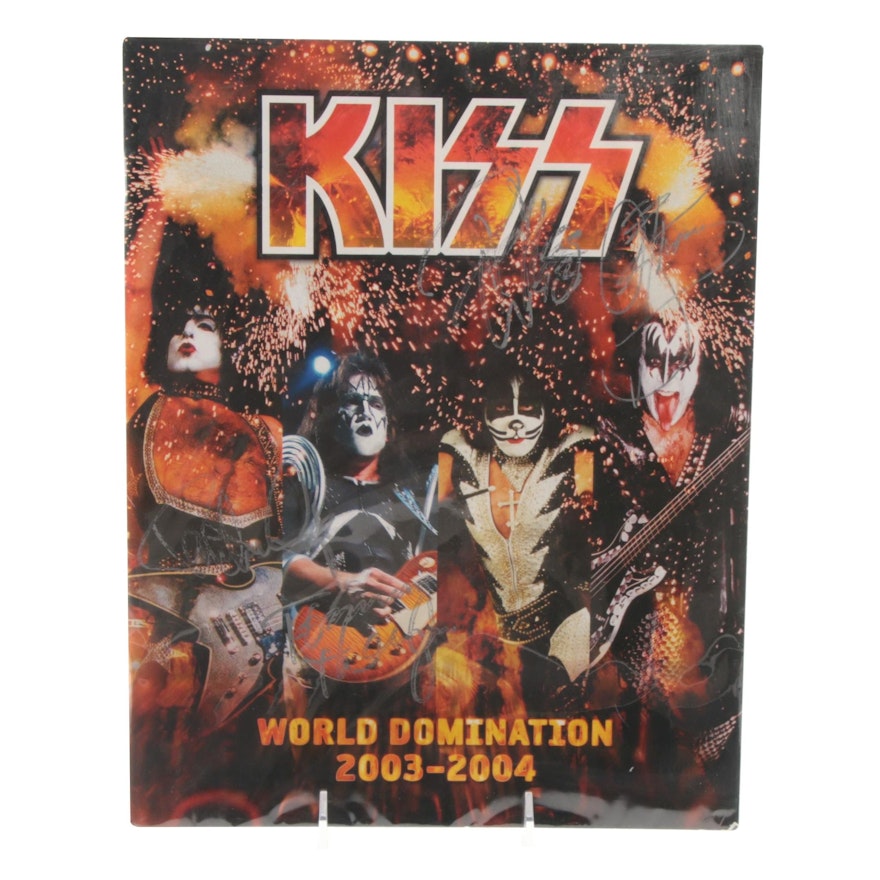 2003-2004 Kiss Signed "World Domination" Concert Tour Program, JSA Full Letter