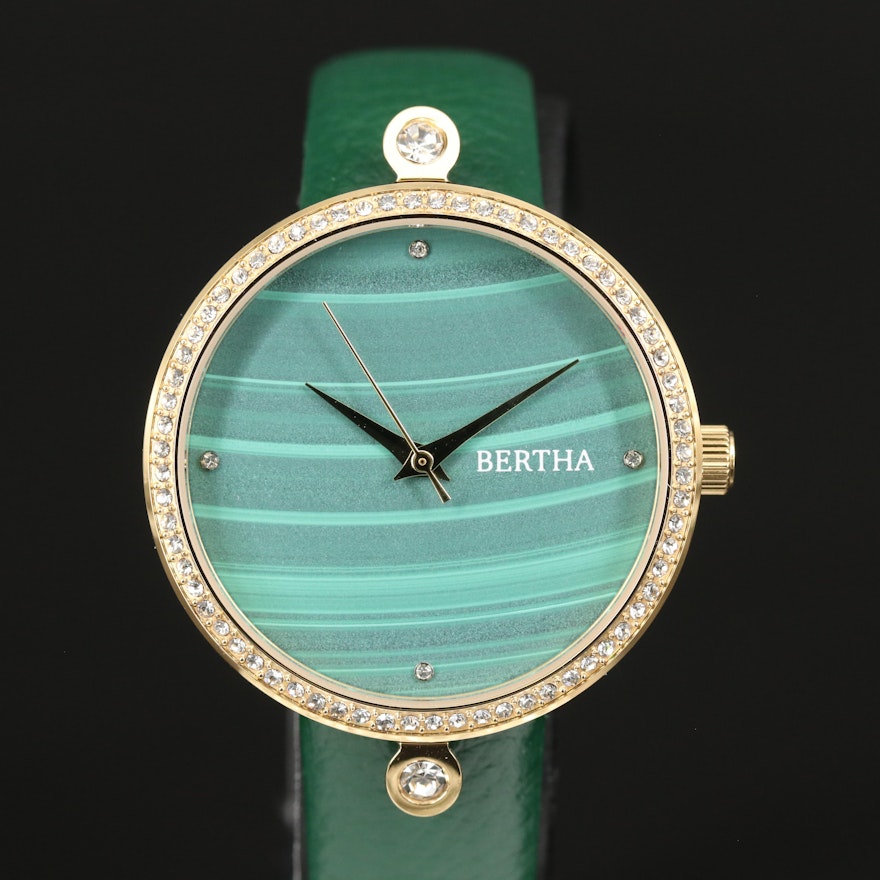 Bertha Glass Crystals Accented Quartz Wristwatch