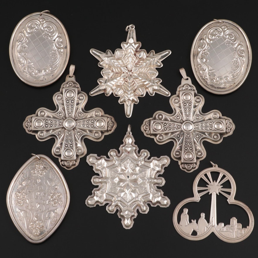Reed & Barton, Gorham and Other Sterling Silver Christmas Ornaments