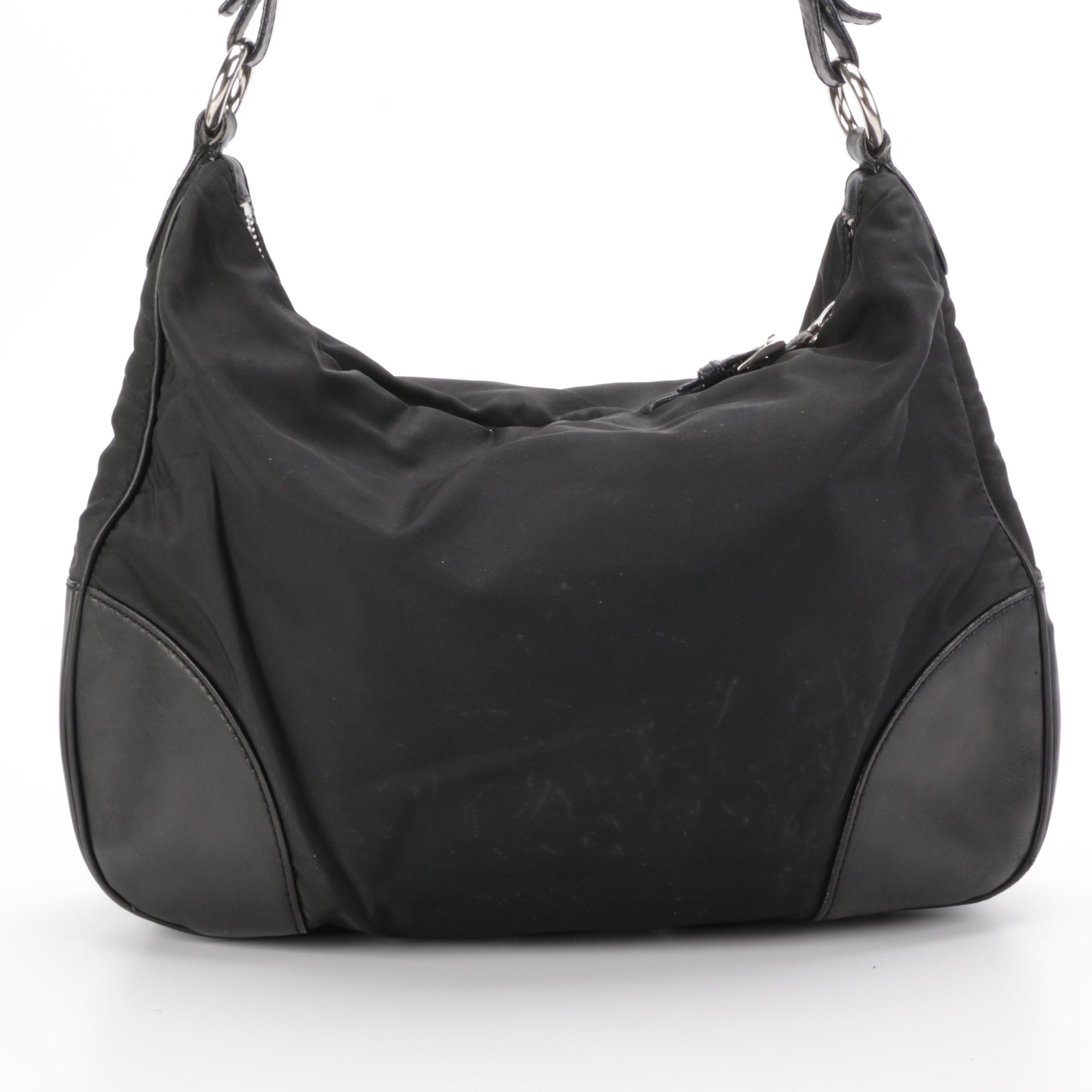 Prada Satchel in Black Tessuto Nylon and Leather