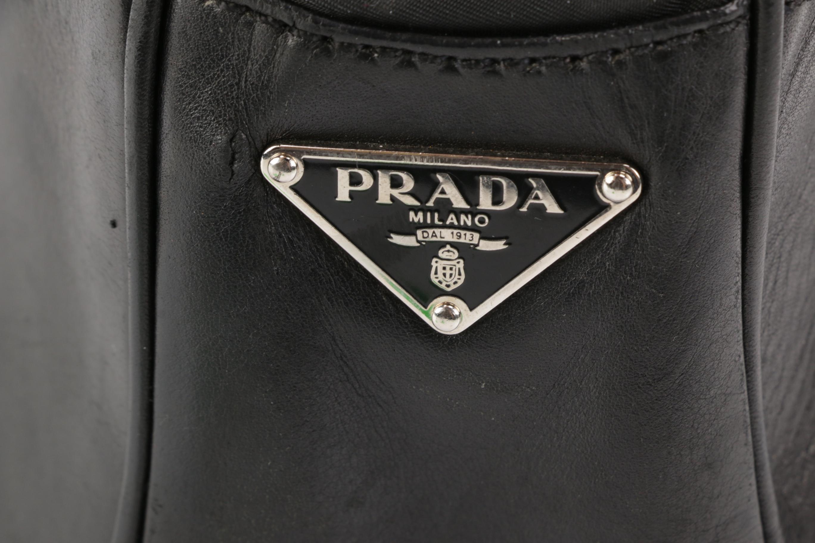 Prada Satchel in Black Tessuto Nylon and Leather