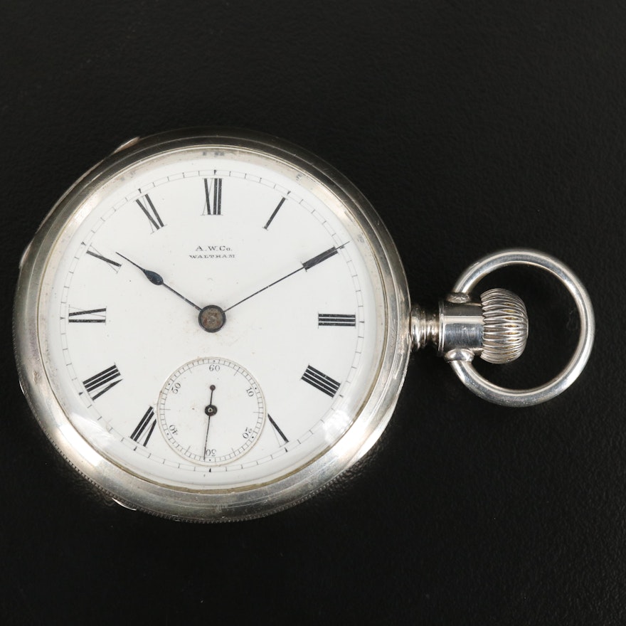 1883 Sterling Silver Waltham Pocket Watch