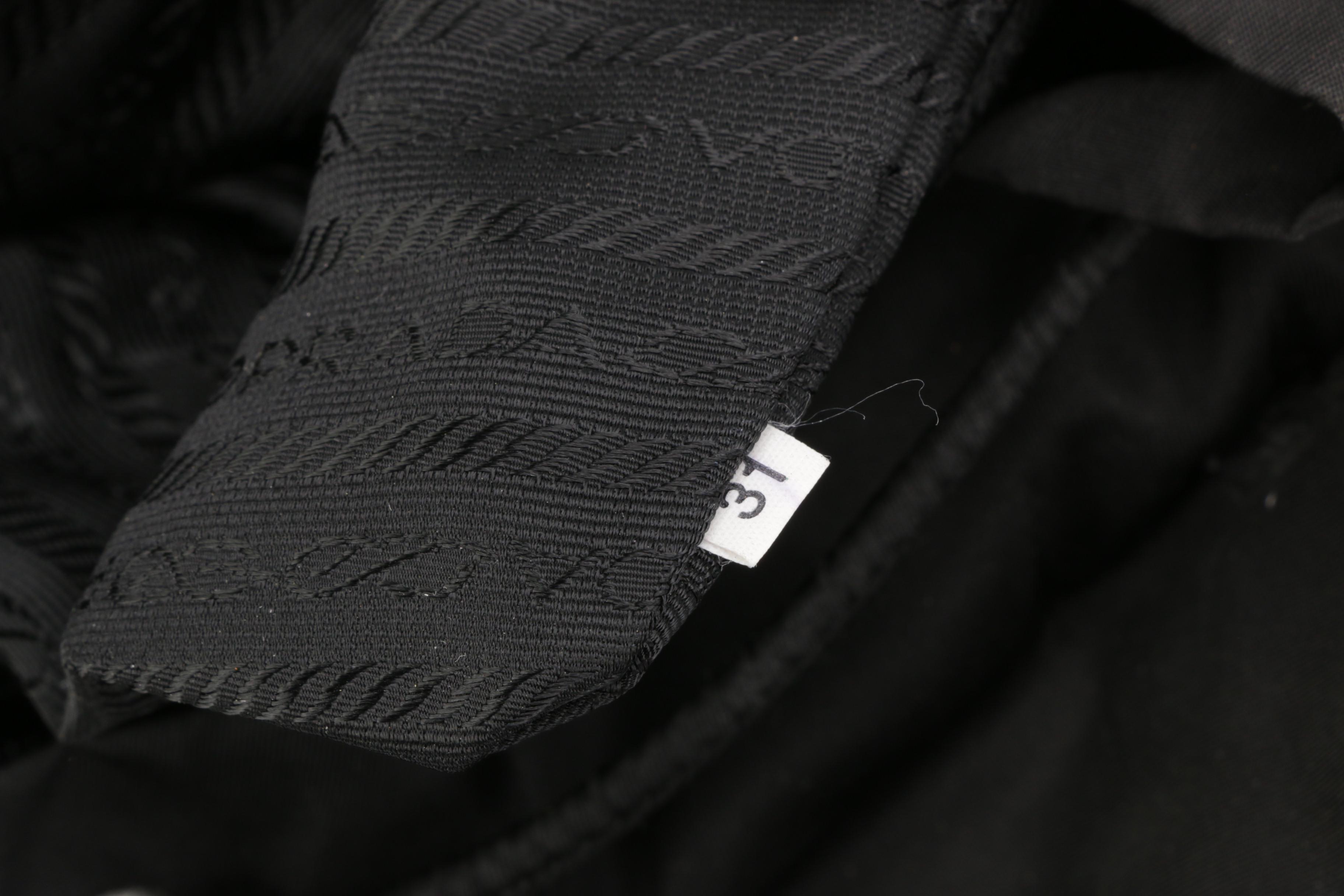 Prada Medium Black Tessuto Nylon Backpack with Leather Trim