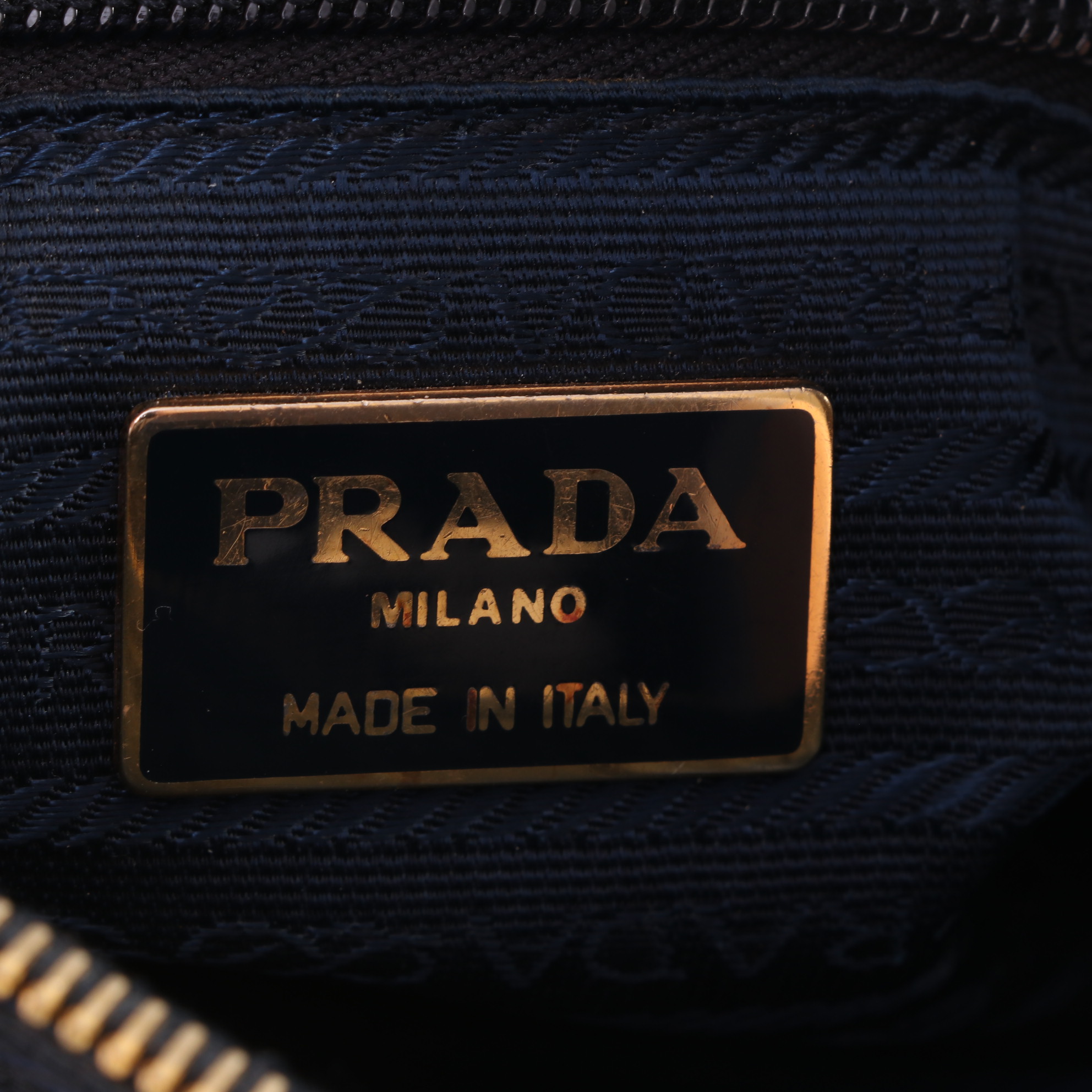 Prada Black Tessuto Nylon Chain Strap Shoulder Bag with Leather Trim