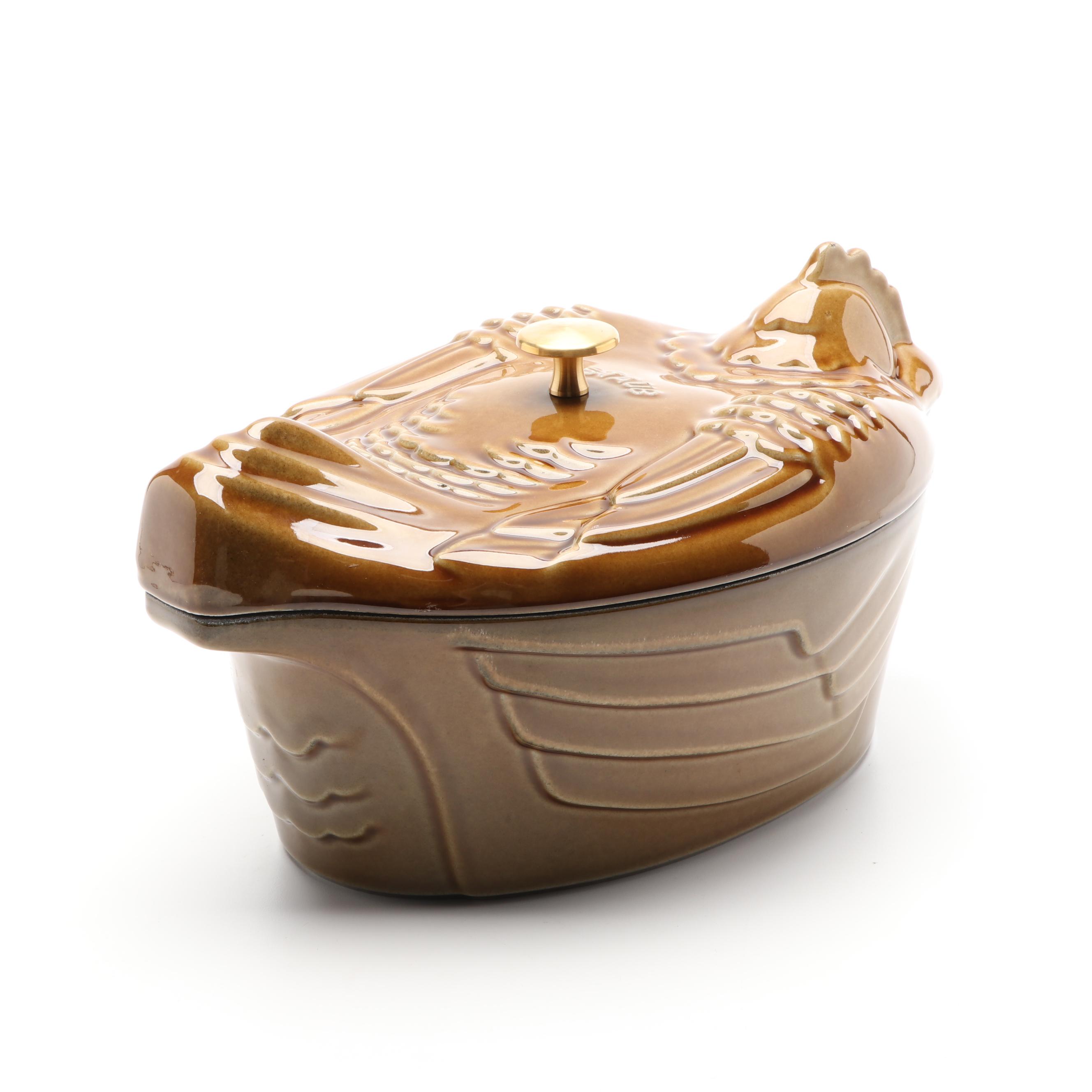 Staub Enameled Cast Iron Cocotte Chicken Pot