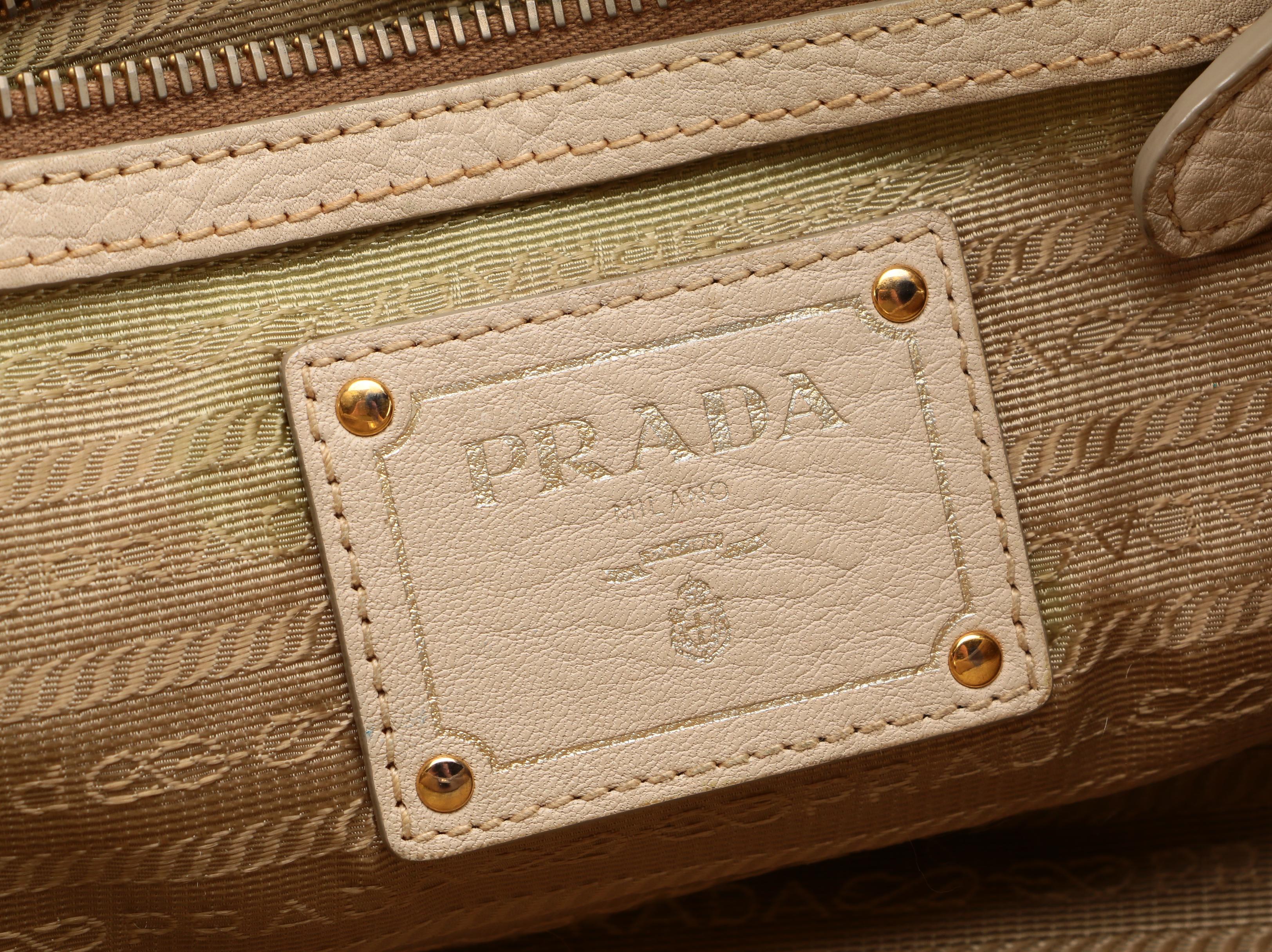 Prada Canapa Canvas and Leather Tote