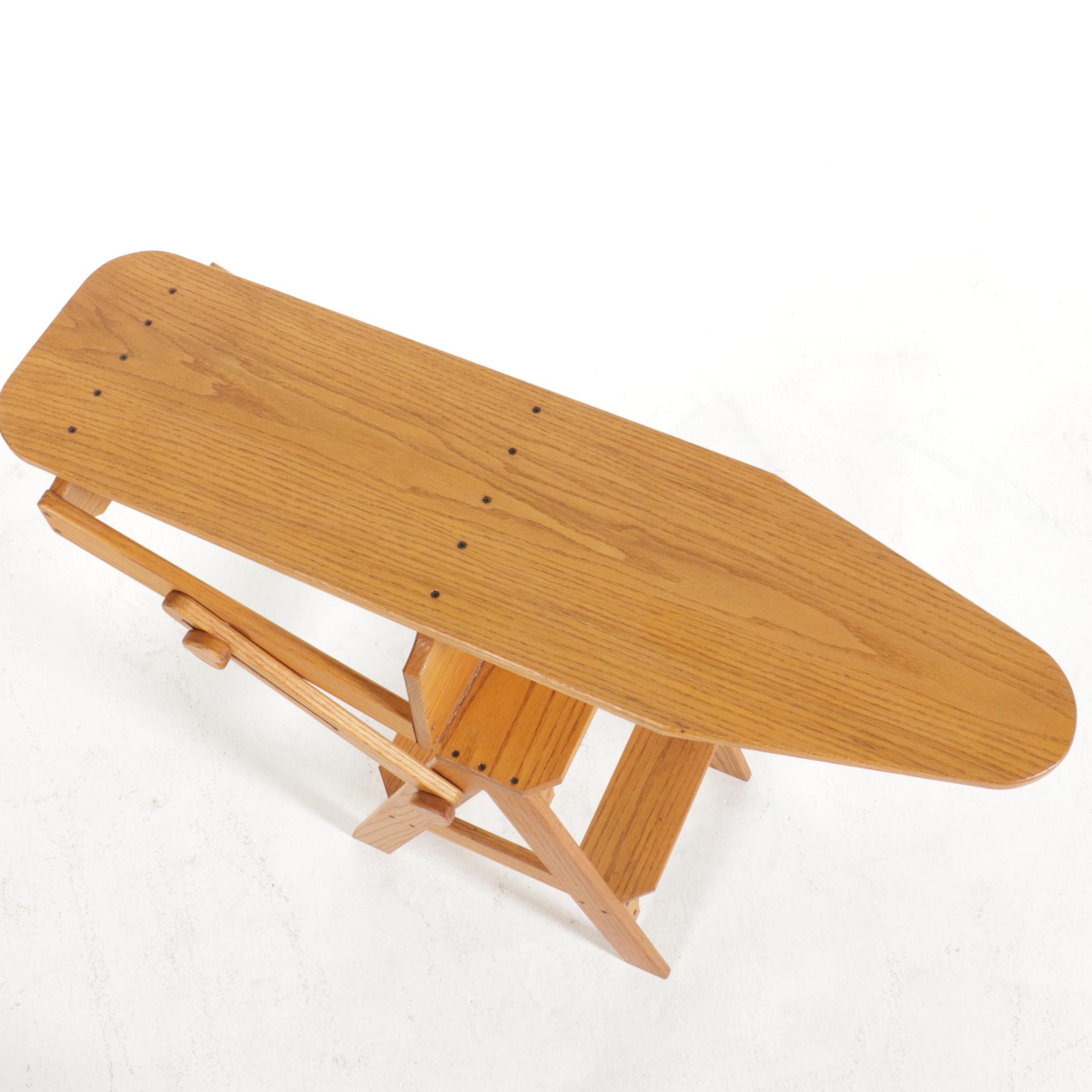 Convertible Oak Chair, Ironing Board and Step Stool, Late 20th Century