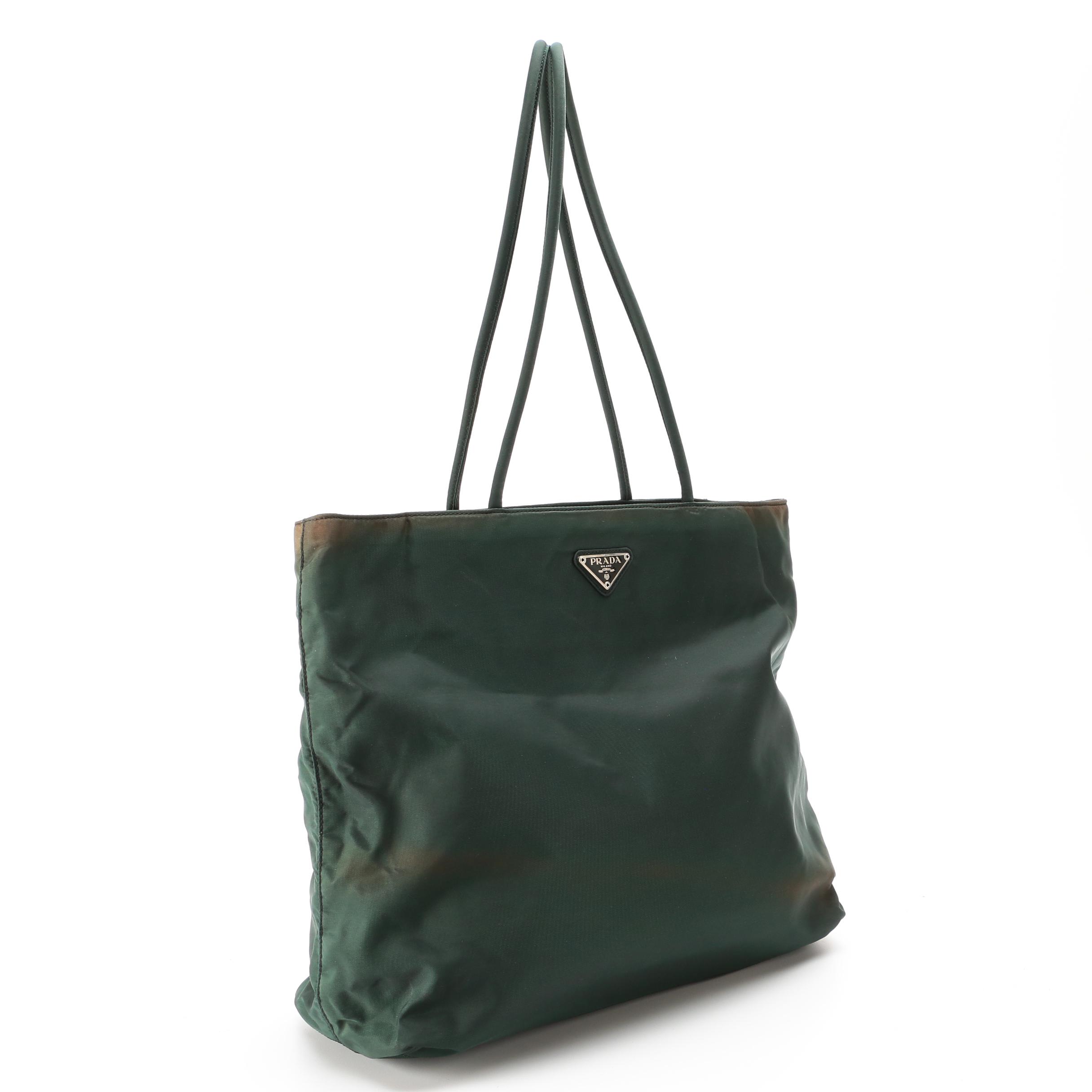 Prada Tessuto Tote in Dark Green Nylon
