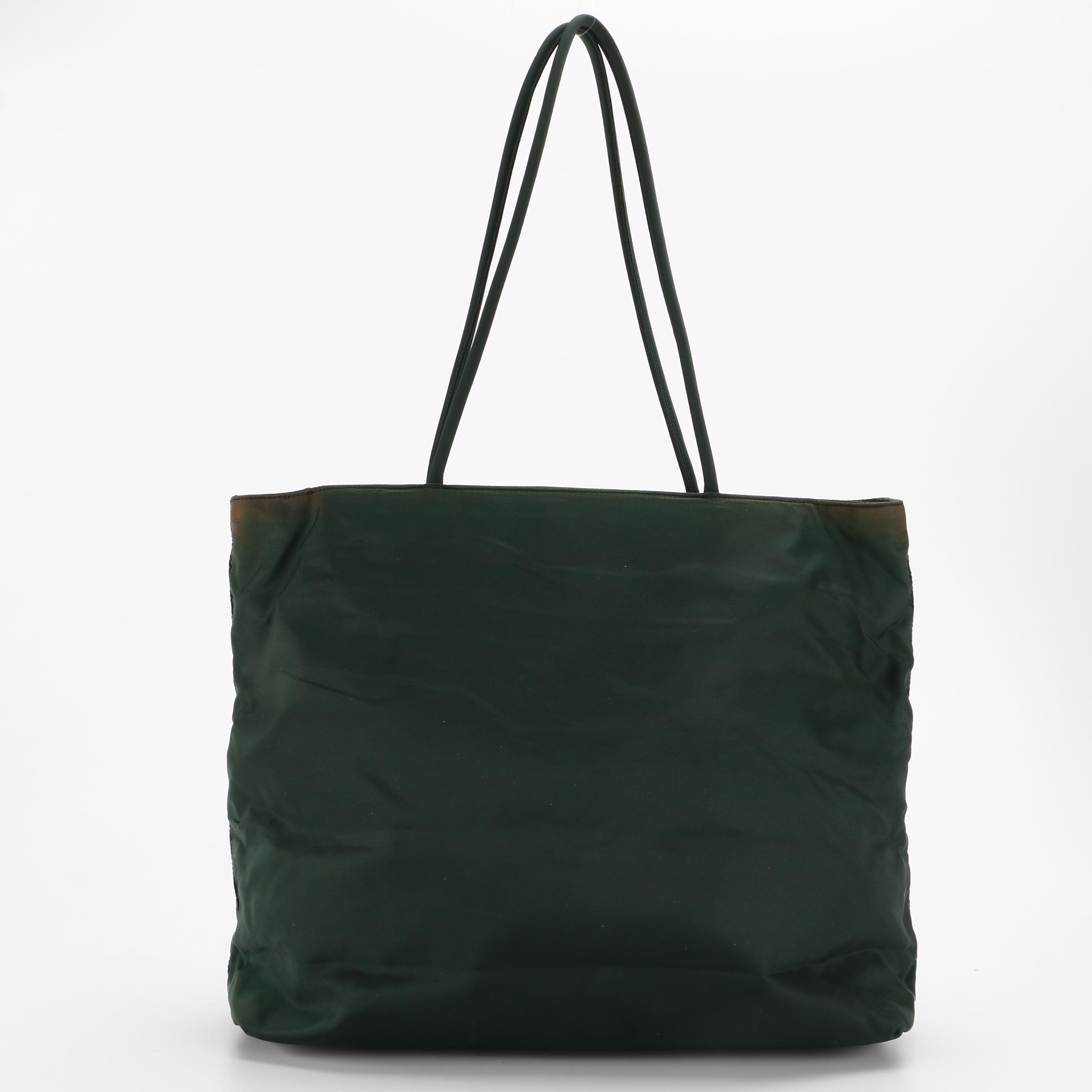 Prada Tessuto Tote in Dark Green Nylon