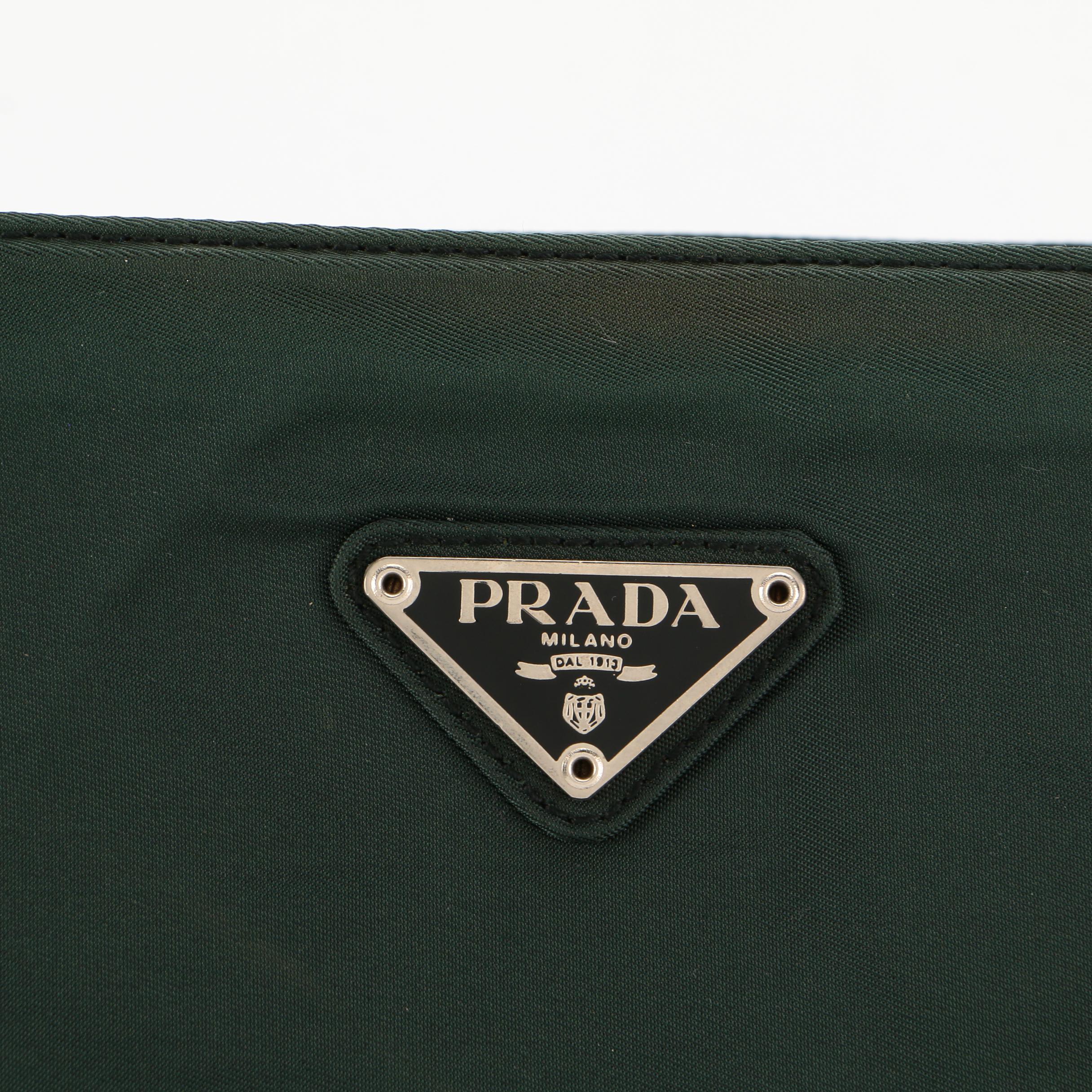 Prada Tessuto Tote in Dark Green Nylon