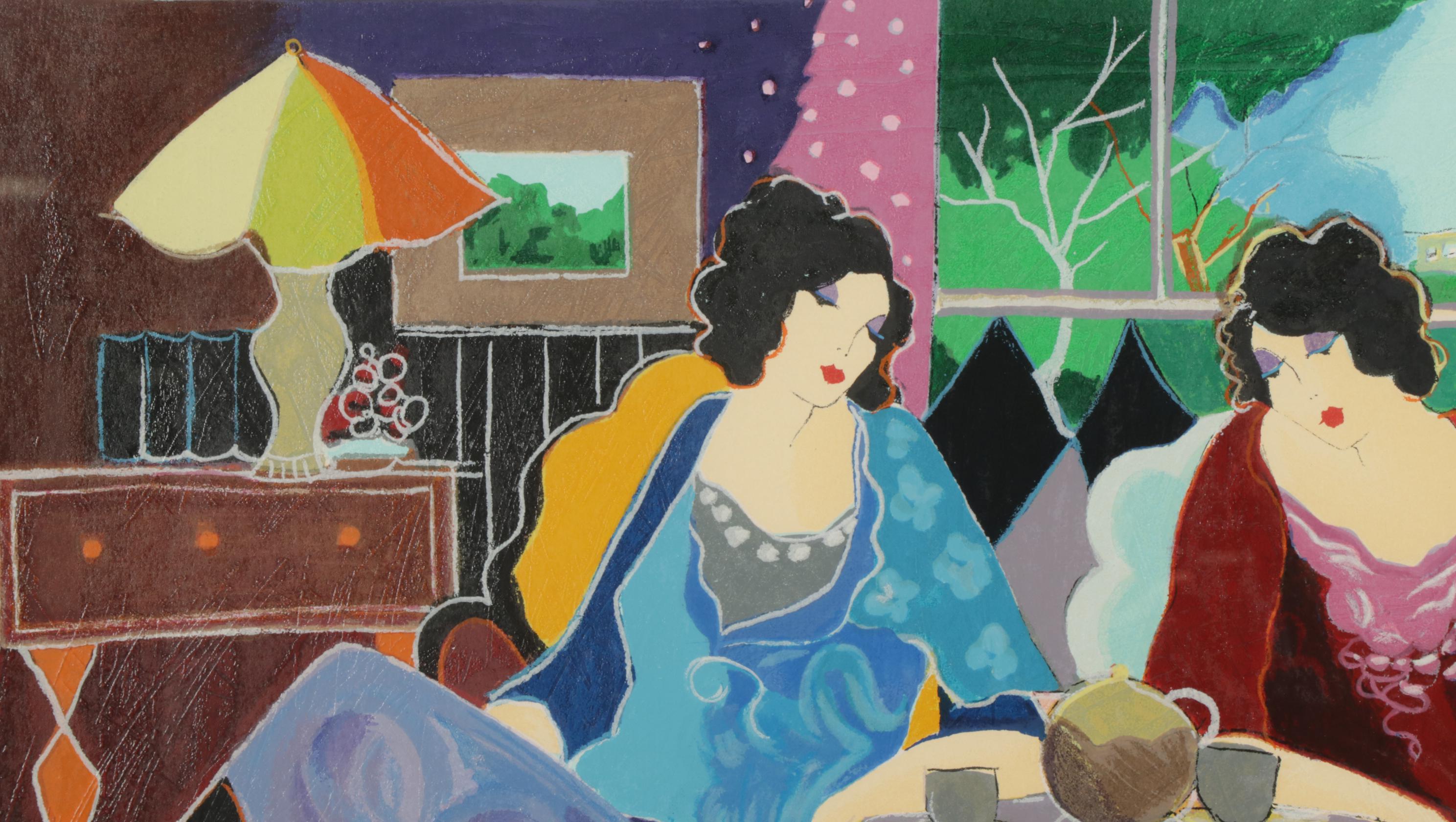 Itzchak Tarkay Serigraph "Ladies Tea," 1998