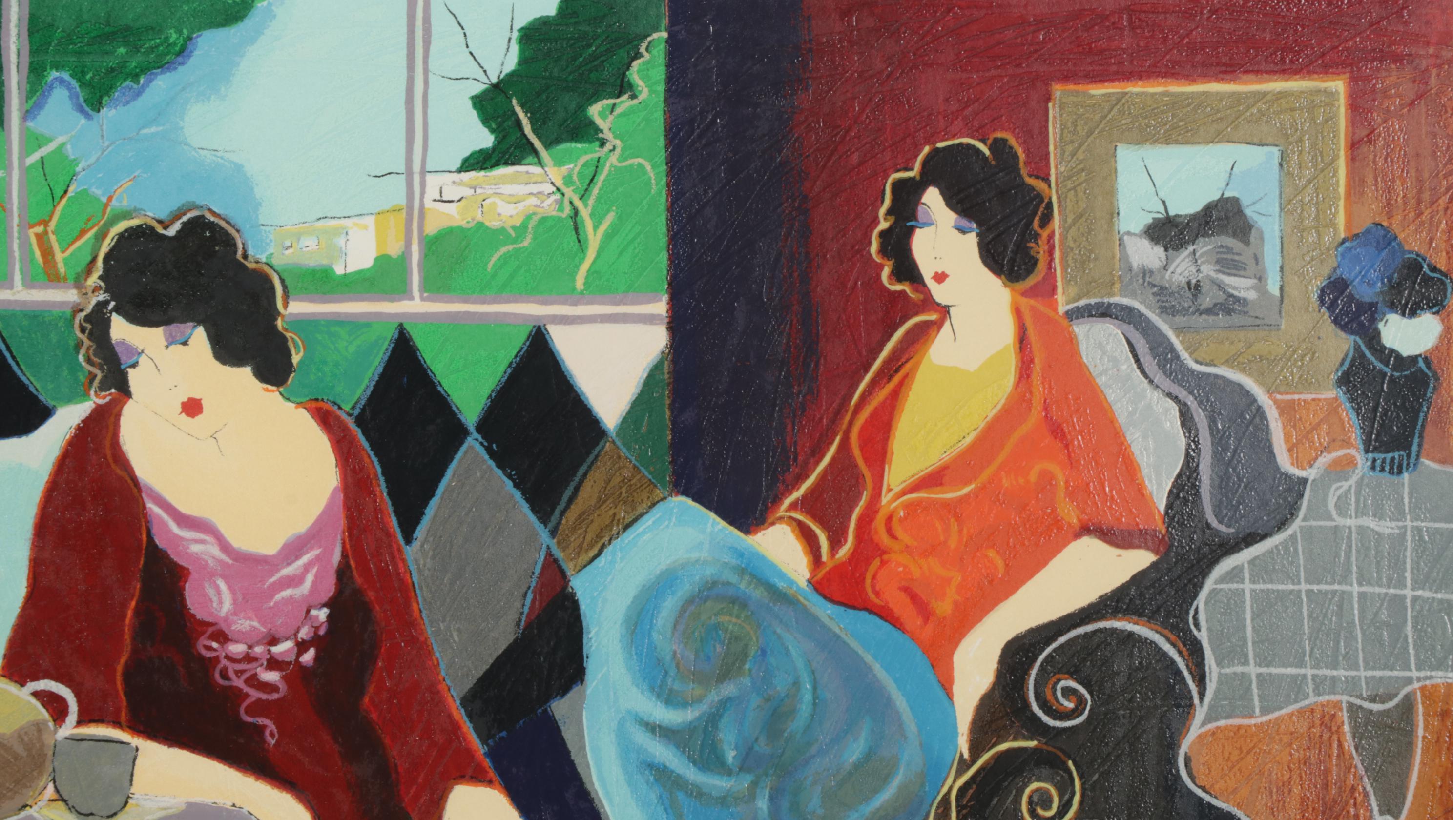 Itzchak Tarkay Serigraph "Ladies Tea," 1998