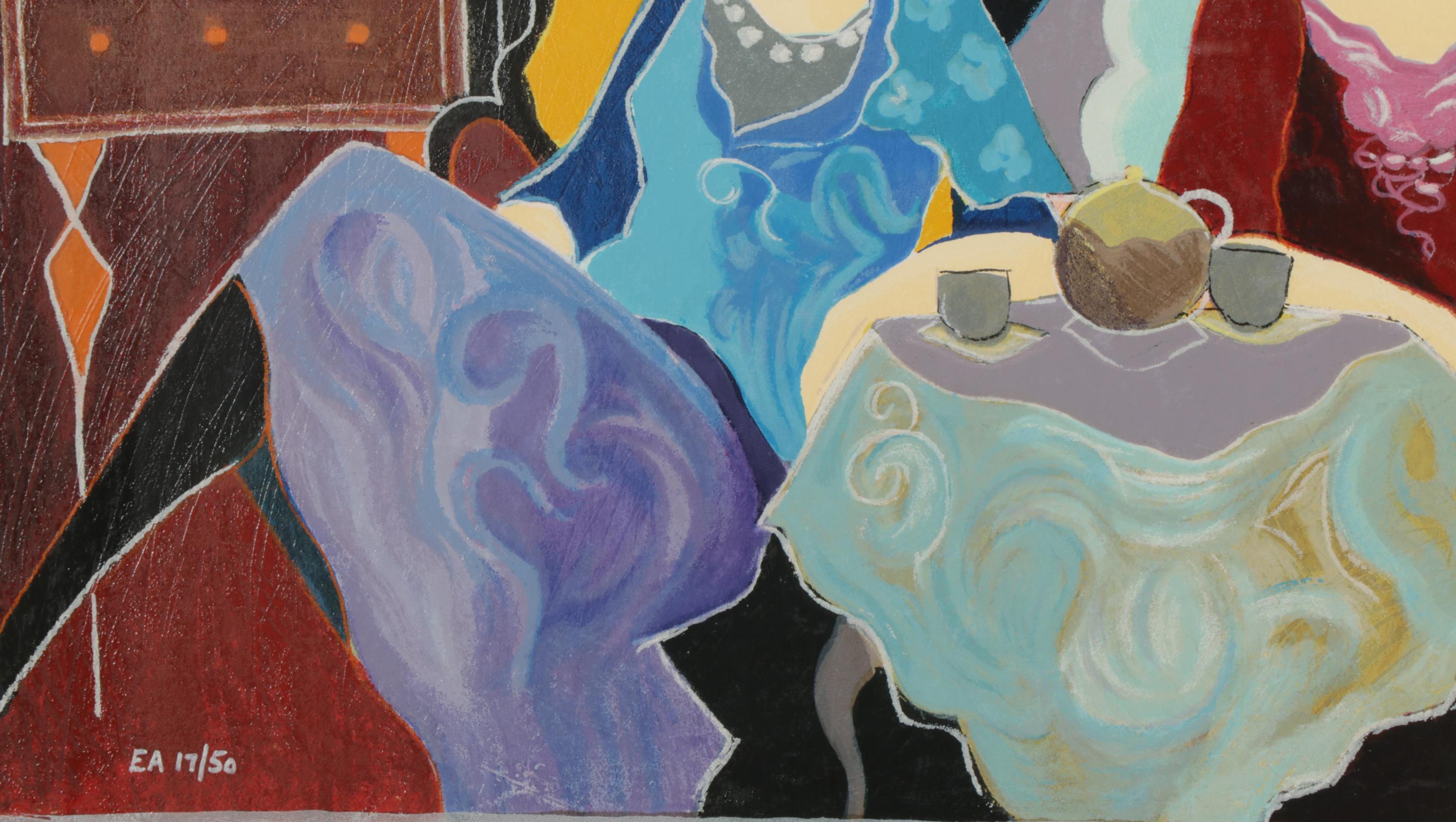 Itzchak Tarkay Serigraph "Ladies Tea," 1998