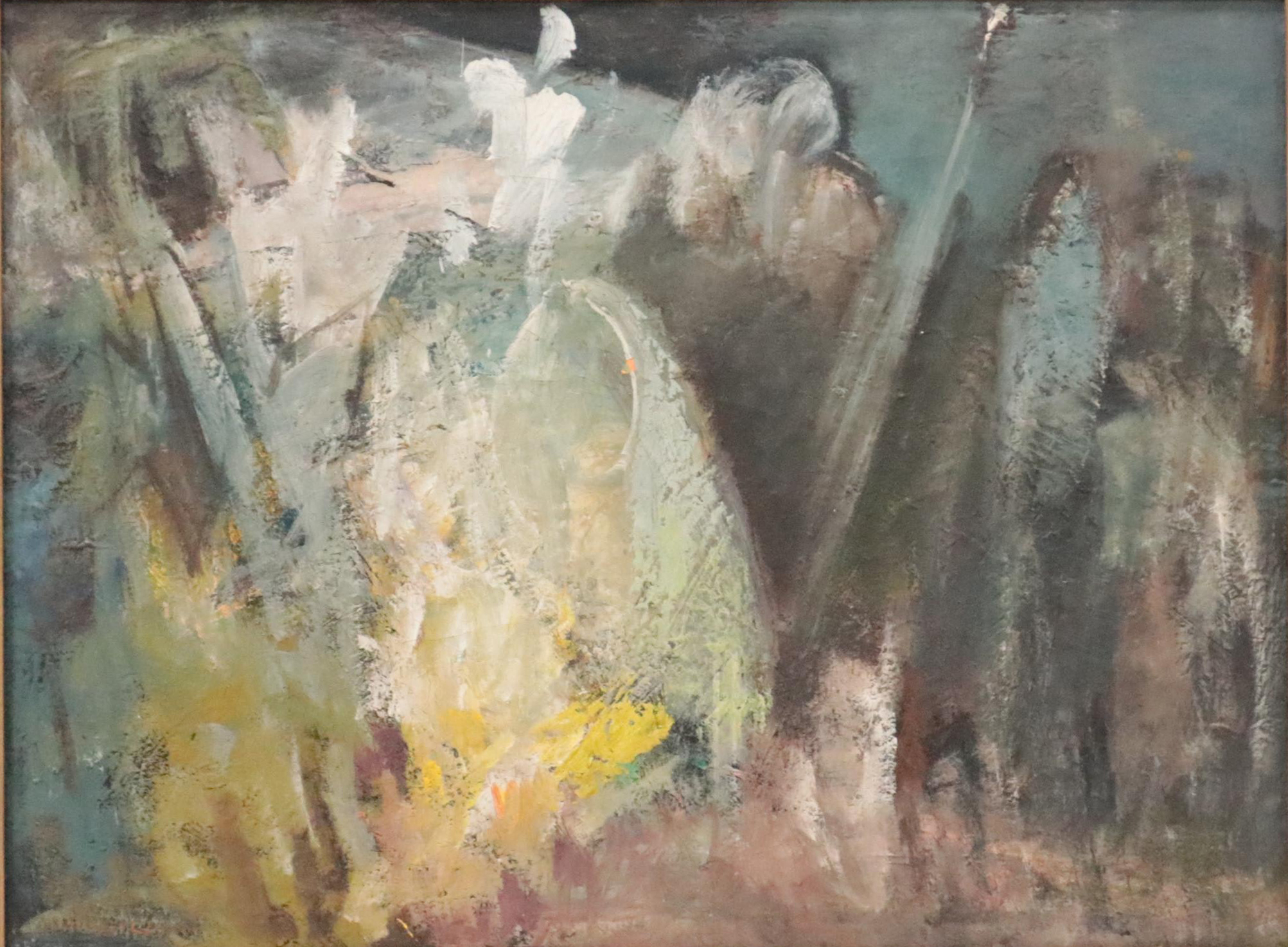 Ella Stewart-Clayburn Abstract Oil Painting, Mid-20th Century