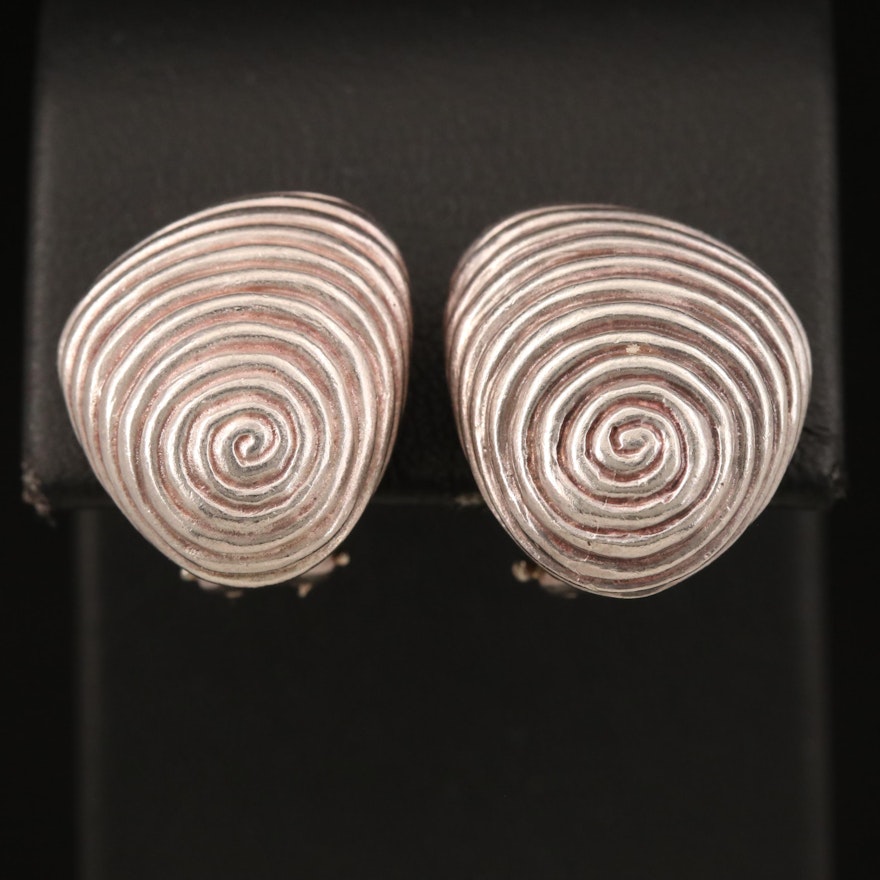 Vintage Angela Cummings Sterling Spiral Clip Earrings