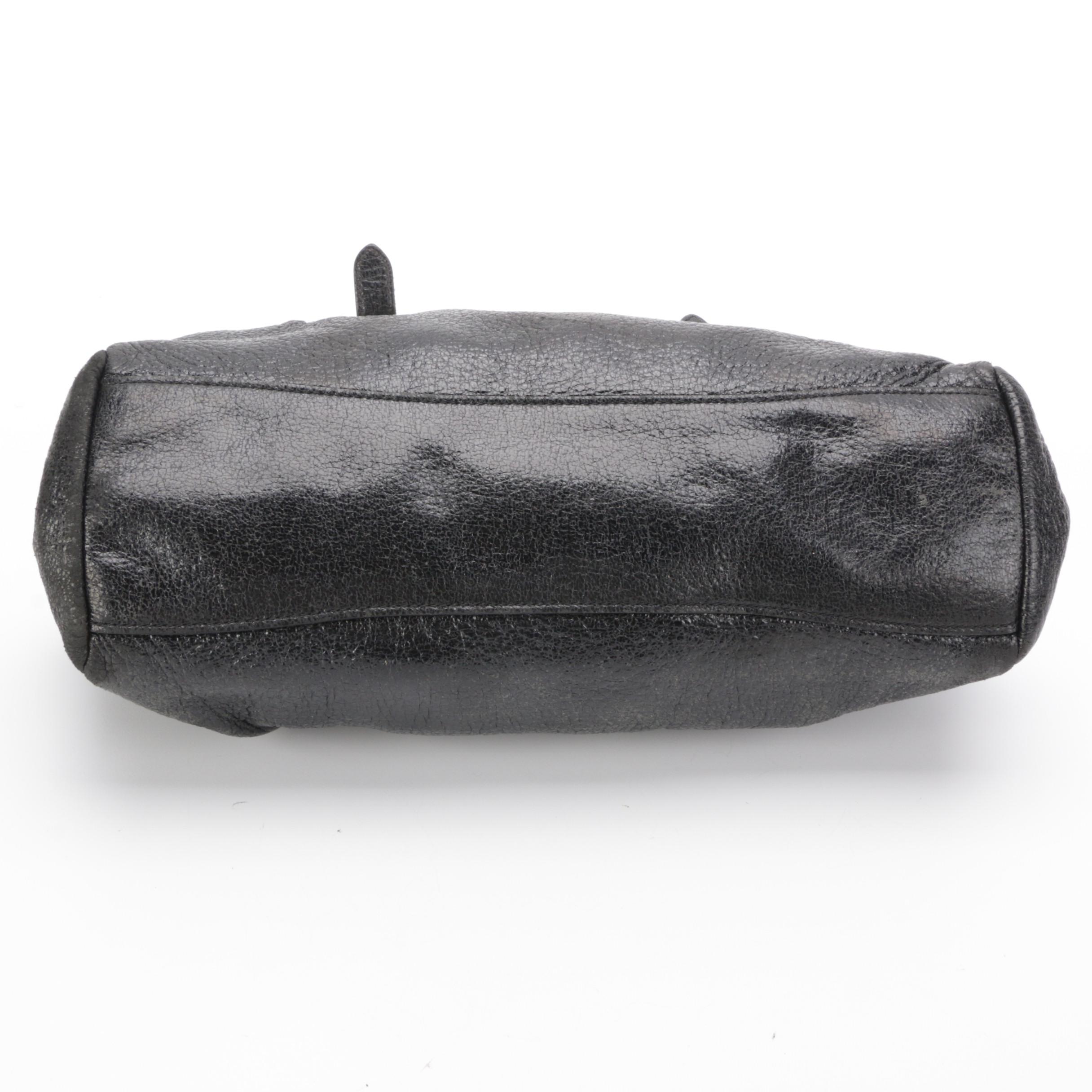 Prada Black Crinkle Leather Handbag