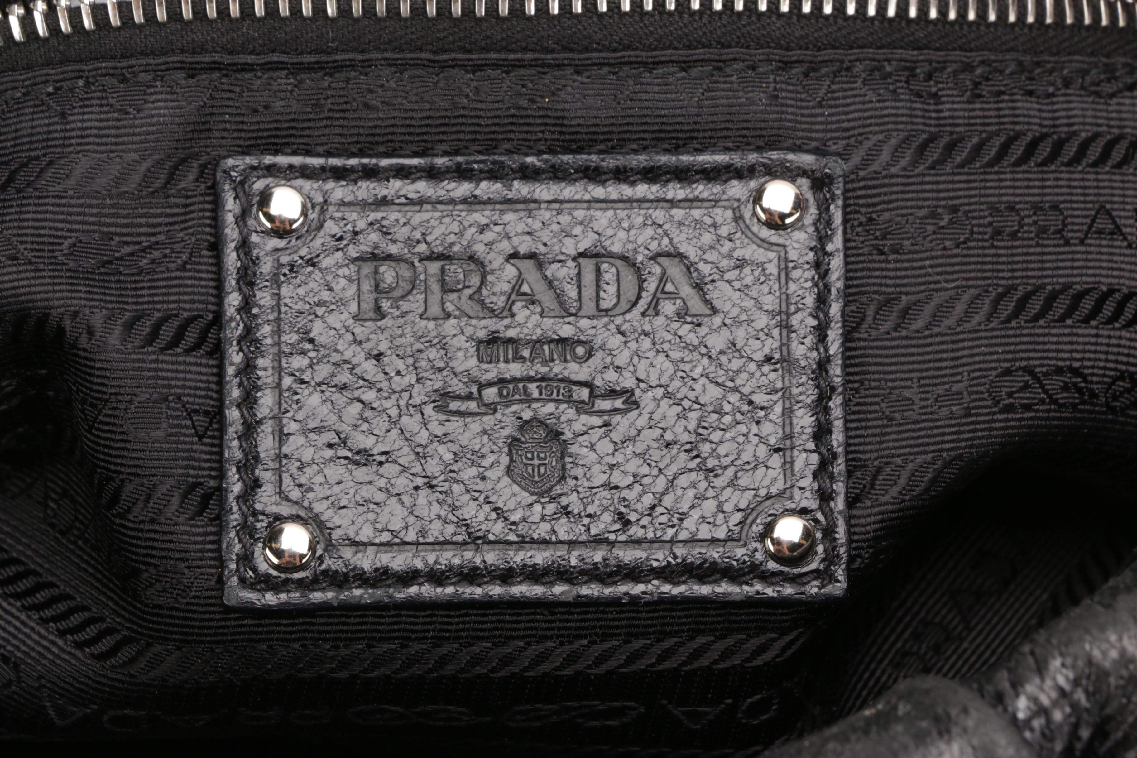 Prada Black Crinkle Leather Handbag