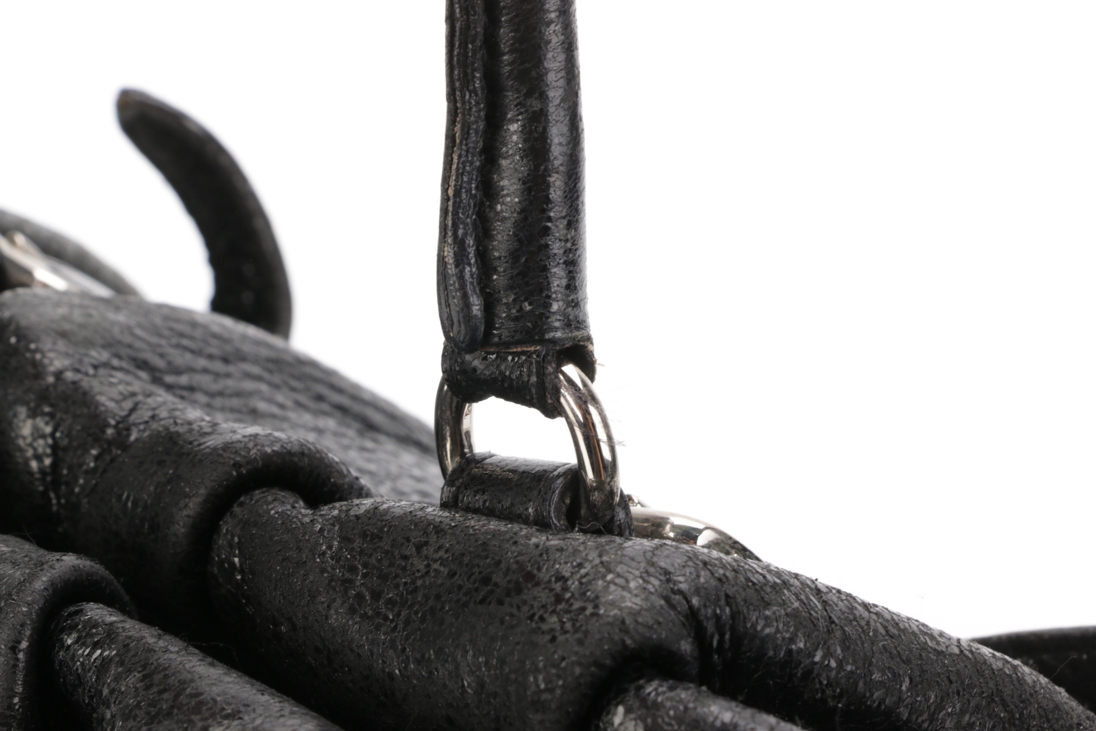 Prada Black Crinkle Leather Handbag