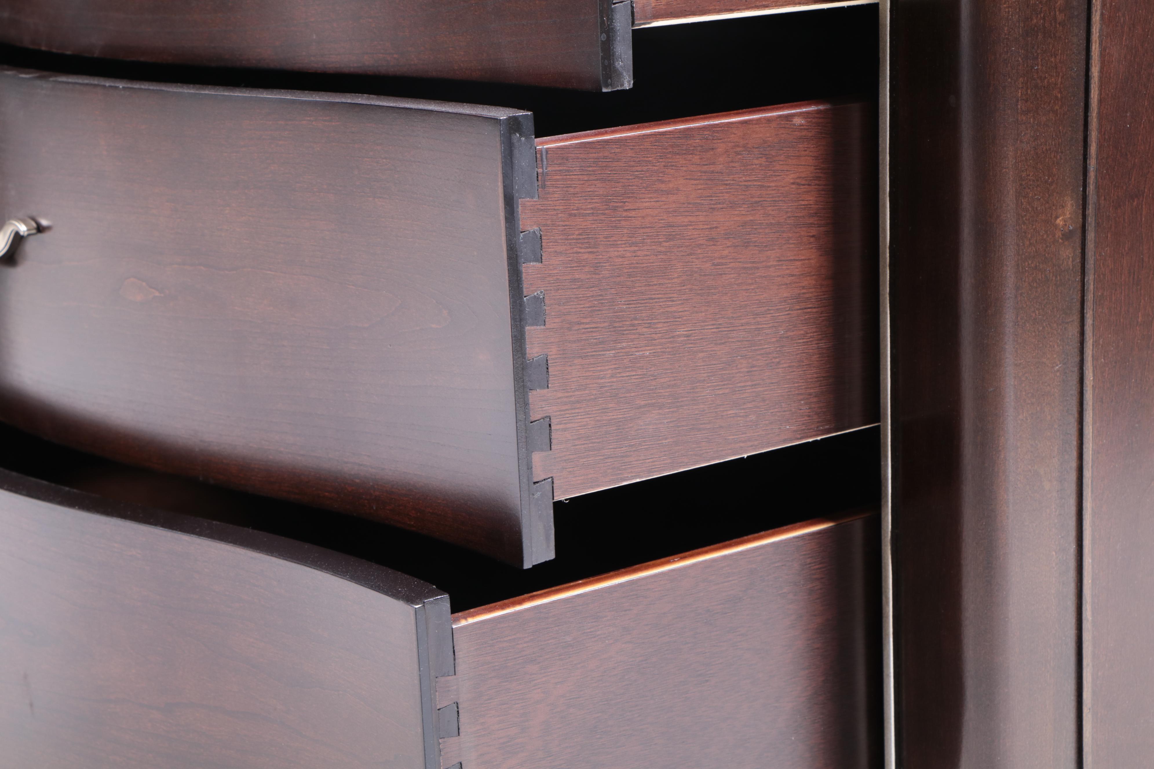 Pair of Bernhardt "Miramont" Art Deco Style Cherry-Veneered Nightstands