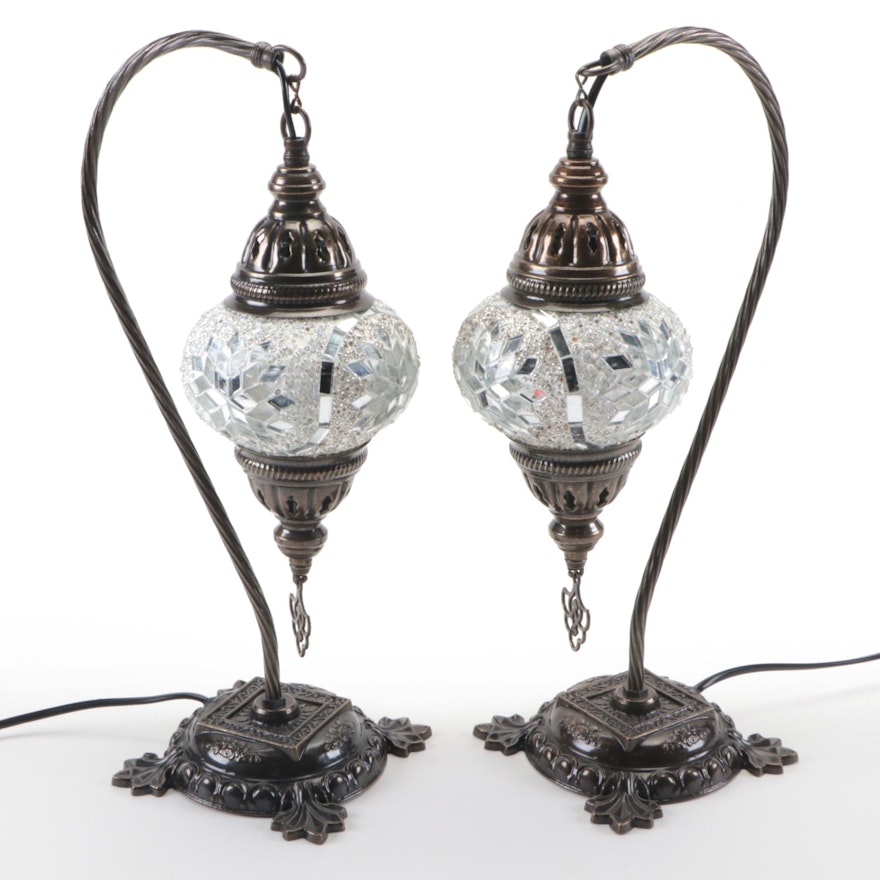 Keti Turkish Style Mosaic Glass Swan Neck Lamps