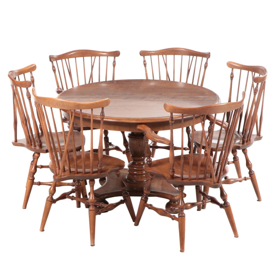 Ethan Allen American Colonial Maple Dining Set, Mid to Late 20th Century