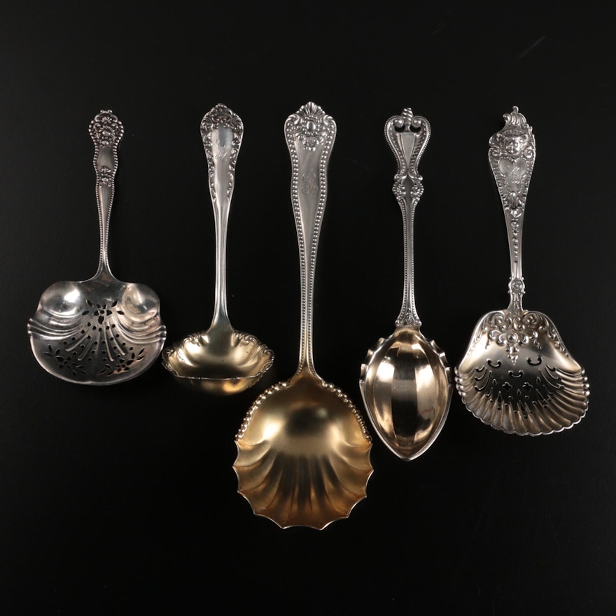 Knowles "Lexington" Sterling Silver Jelly Spoon with Other Sterling Spoons