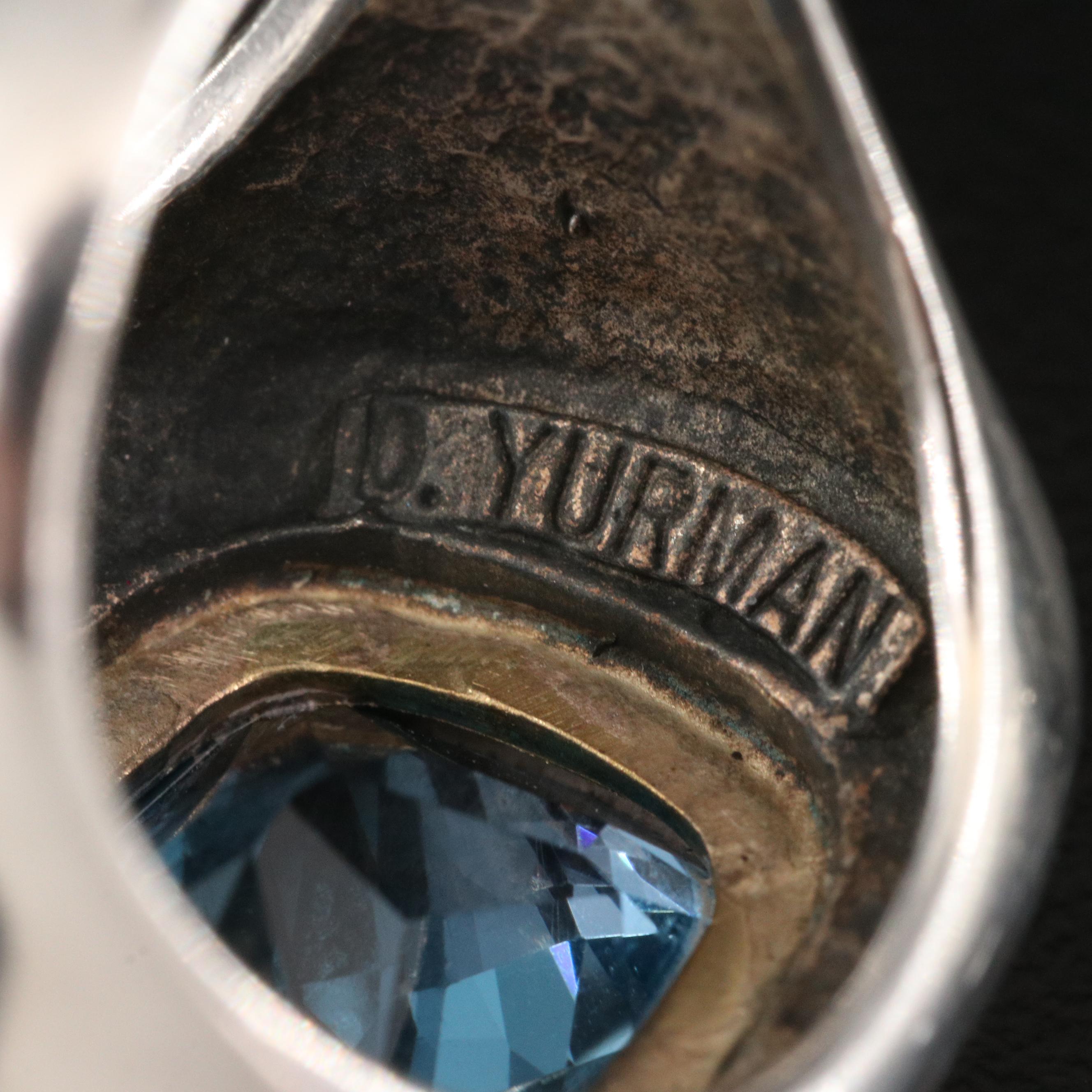 David Yurman "Albion" Sterling Topaz Ring with 14K Accent