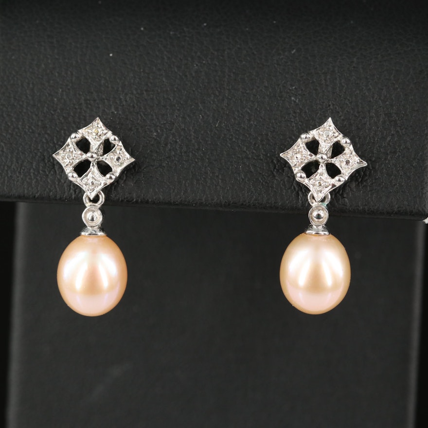 14K Pearl Drop Earrings