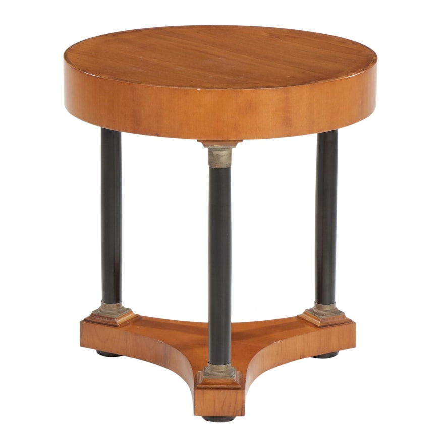 Italian Empire Style Metal-Mounted and Parcel-Ebonized Center Table