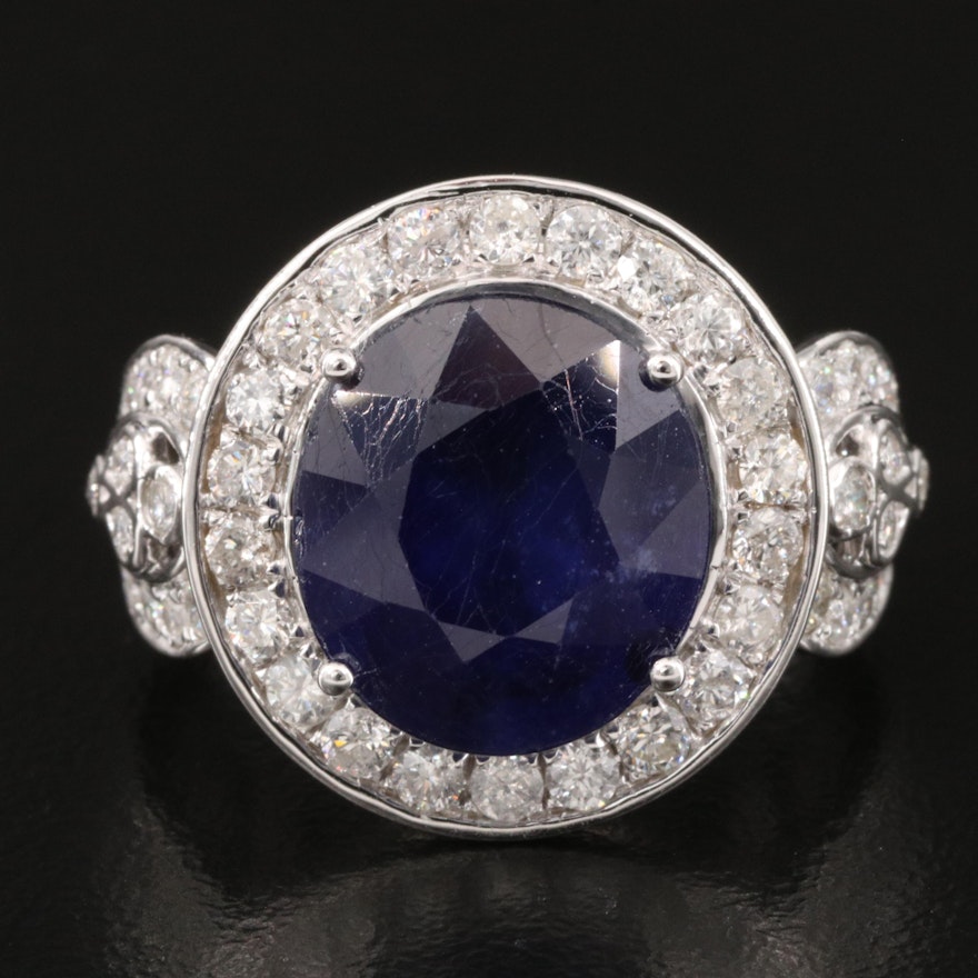 14K Corundum and 1.31 CTW Diamond Ring