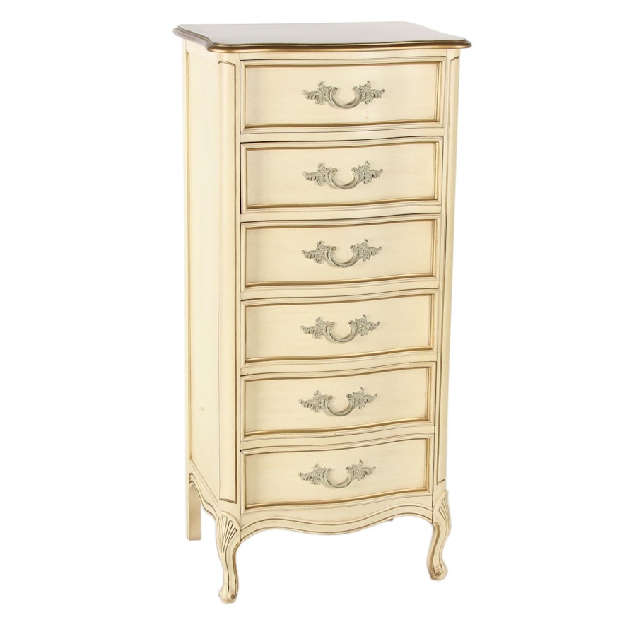 Louis XV Style Cream-Painted Chest of Drawers, Mid to Late 20th Century