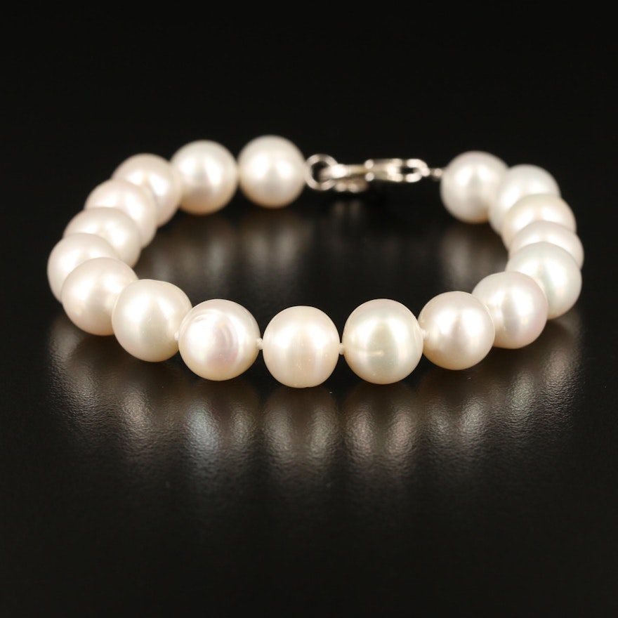 Pearl Bracelet with Sterling Silver Clasp