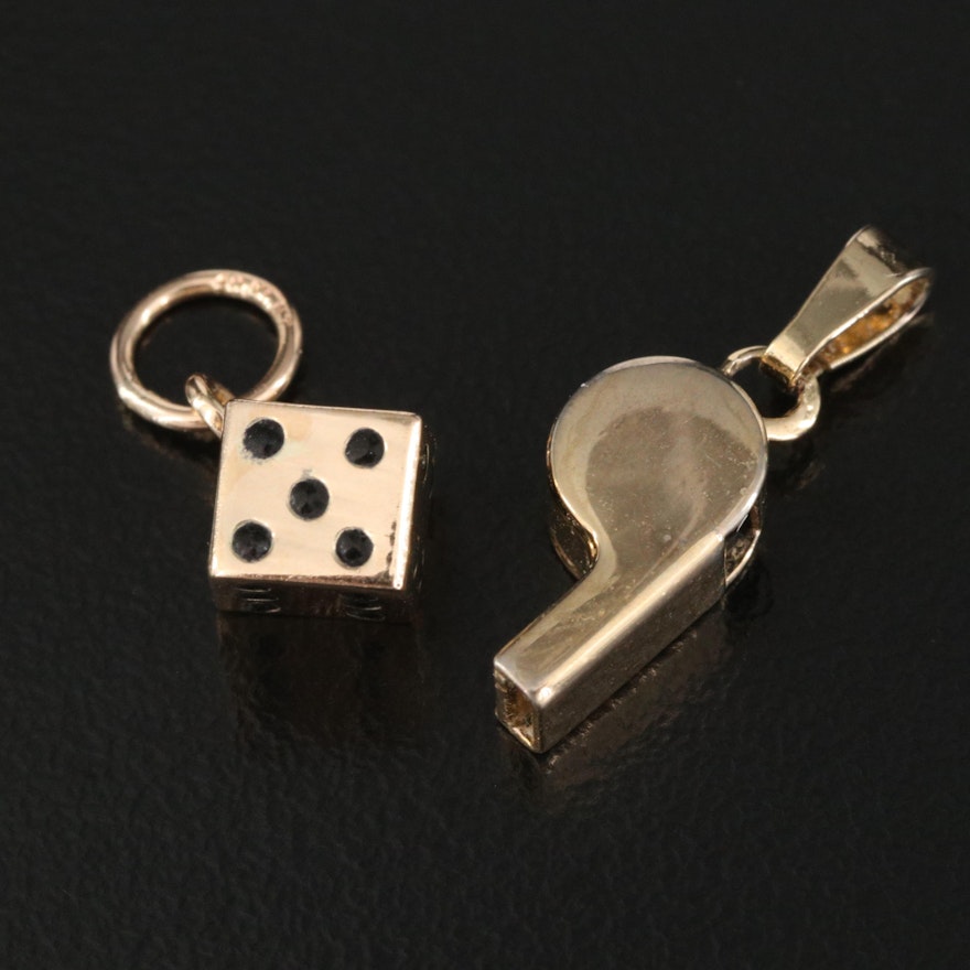 10K Dice Charm with Whistle Charm