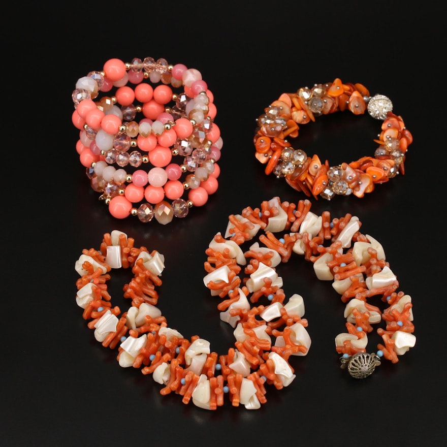 Jewelry Including Shell, Coral and Other Gemstones